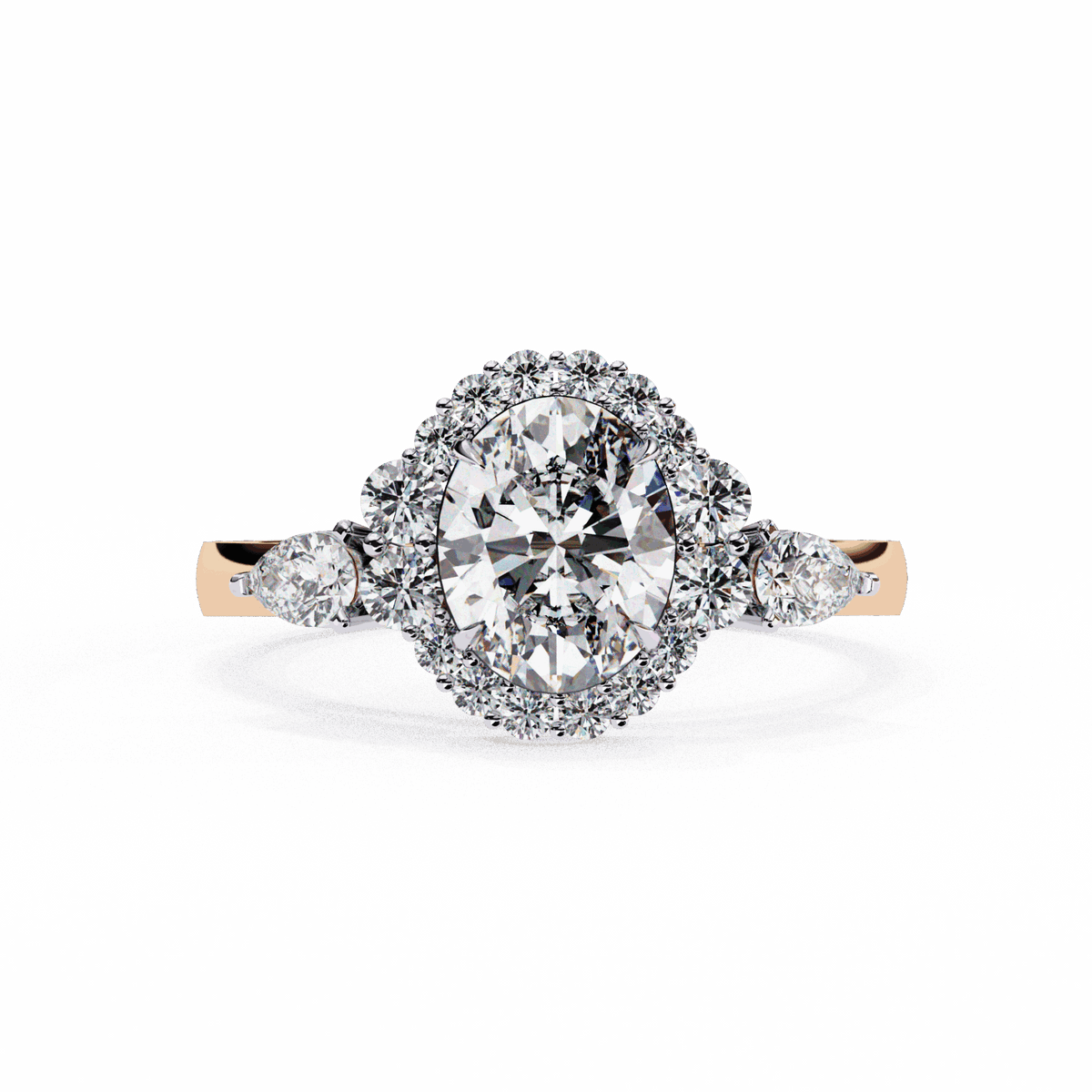 1.5 Carat Oval Three Stone Solitaire Ring in Moissanite | House of Estara