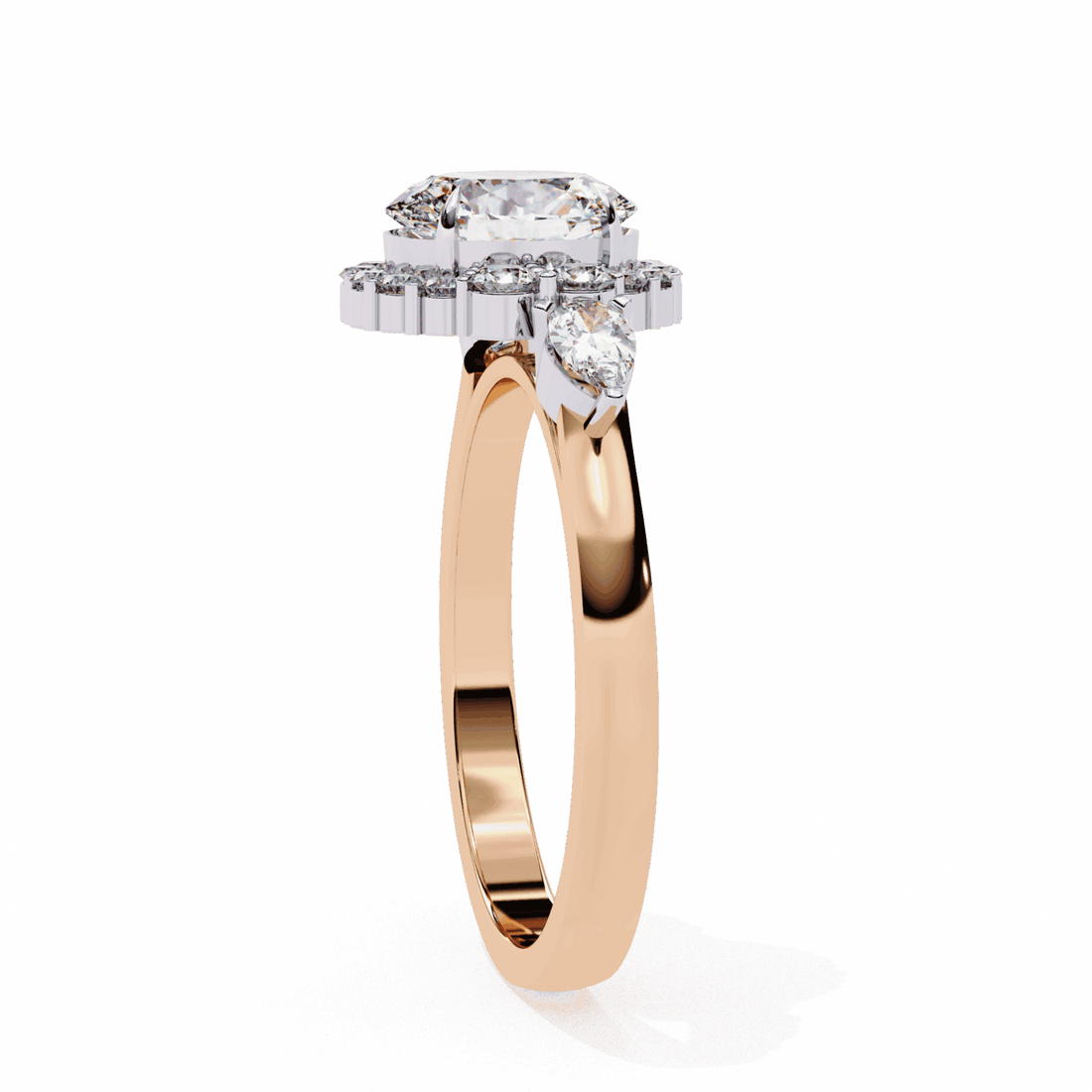 1.5 Carat Oval Three Stone Solitaire Ring in Moissanite | House of Estara
