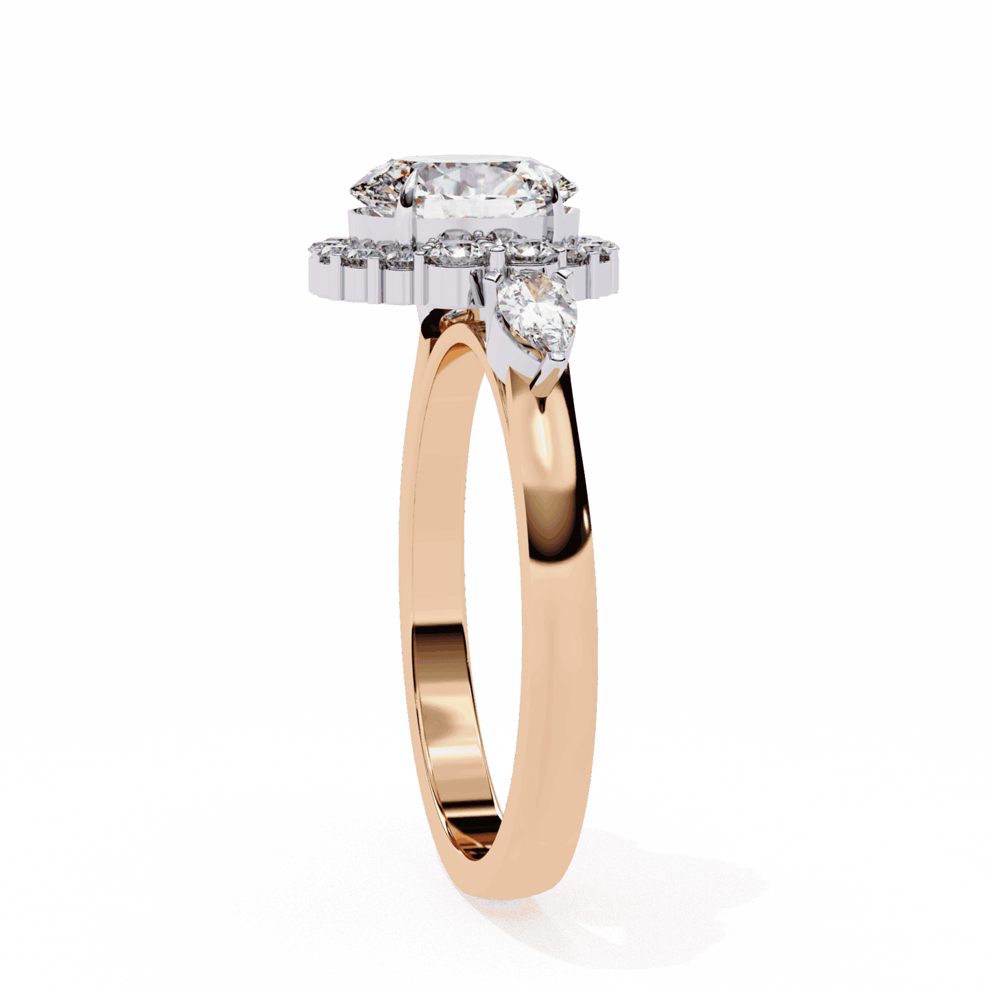 1.5 Carat Oval Three Stone Solitaire Ring in Moissanite | House of Estara