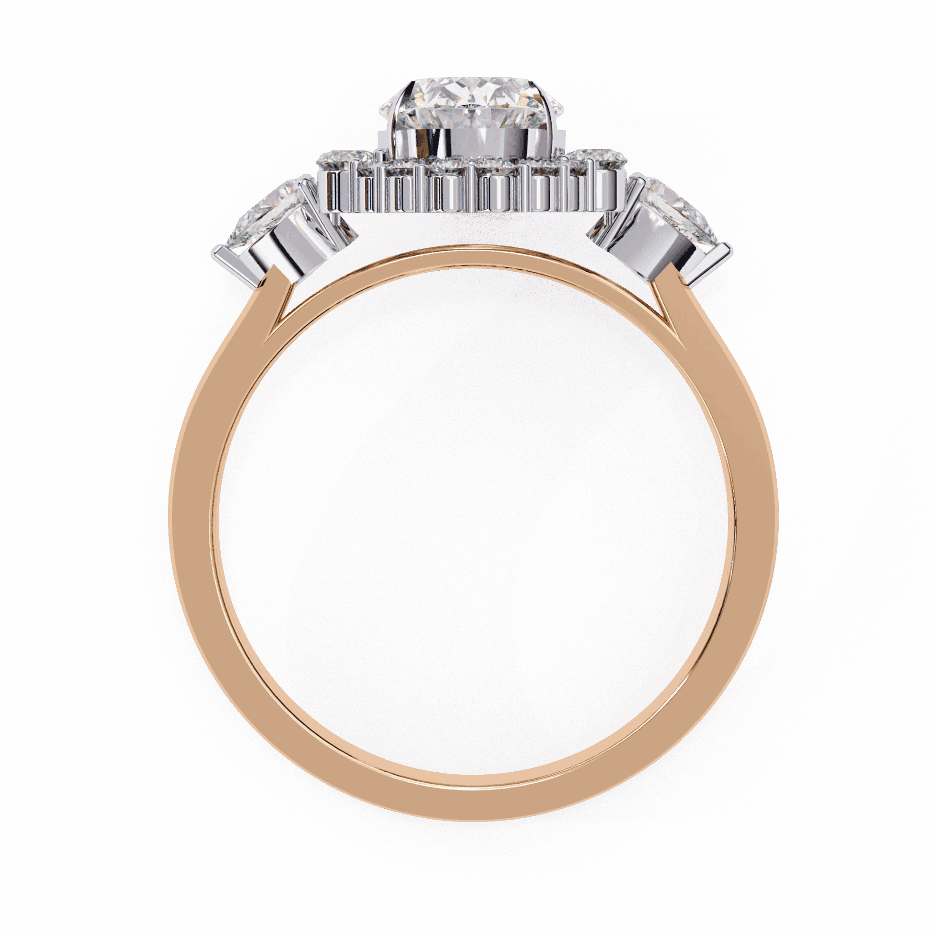 1.5 Carat Oval Three Stone Solitaire Ring in Moissanite | House of Estara