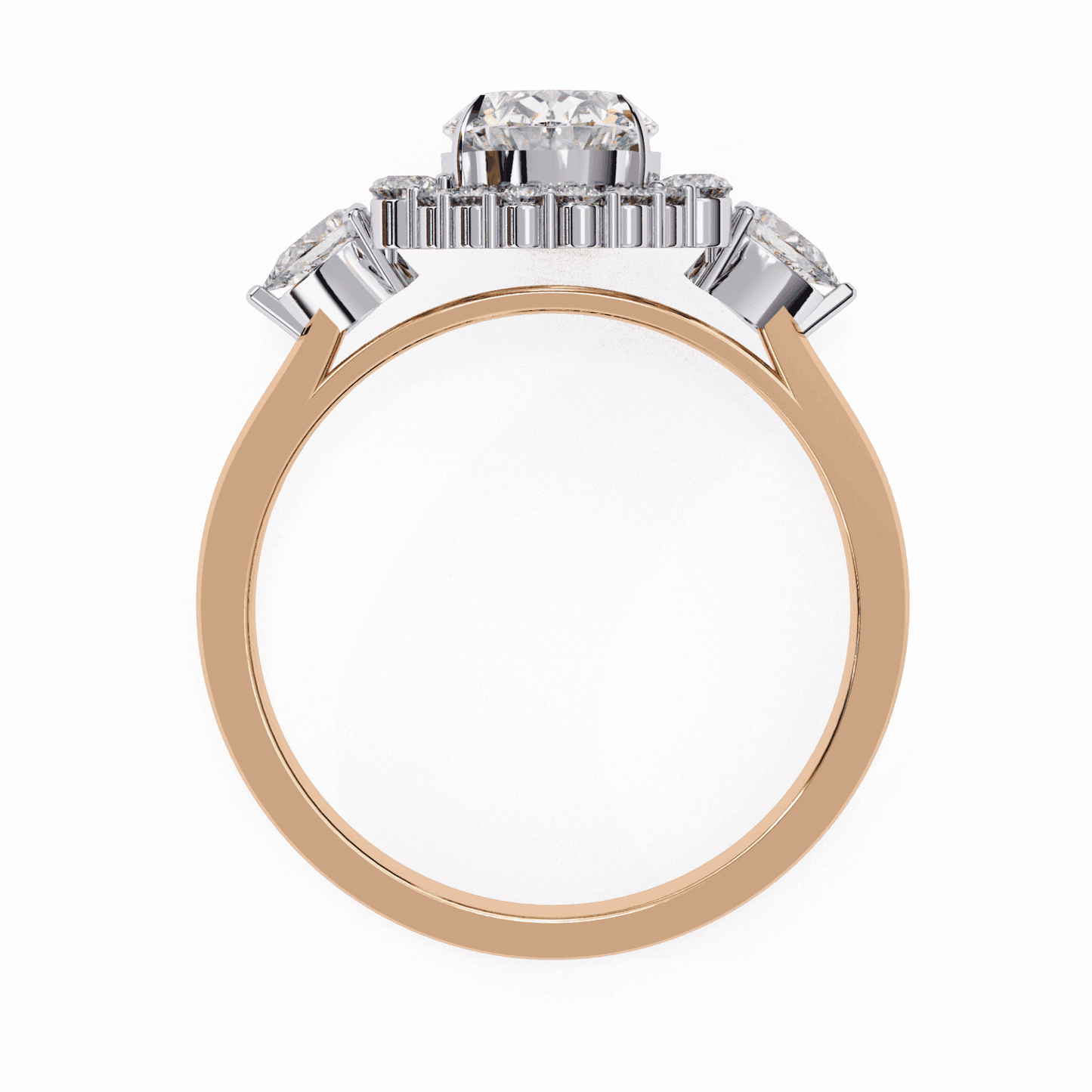 1.5 Carat Oval Three Stone Solitaire Ring in Moissanite | House of Estara