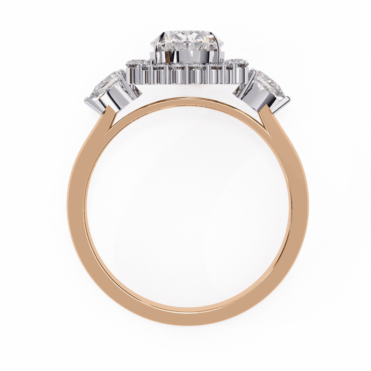 1.5 Carat Oval Three Stone Solitaire Ring in Moissanite | House of Estara