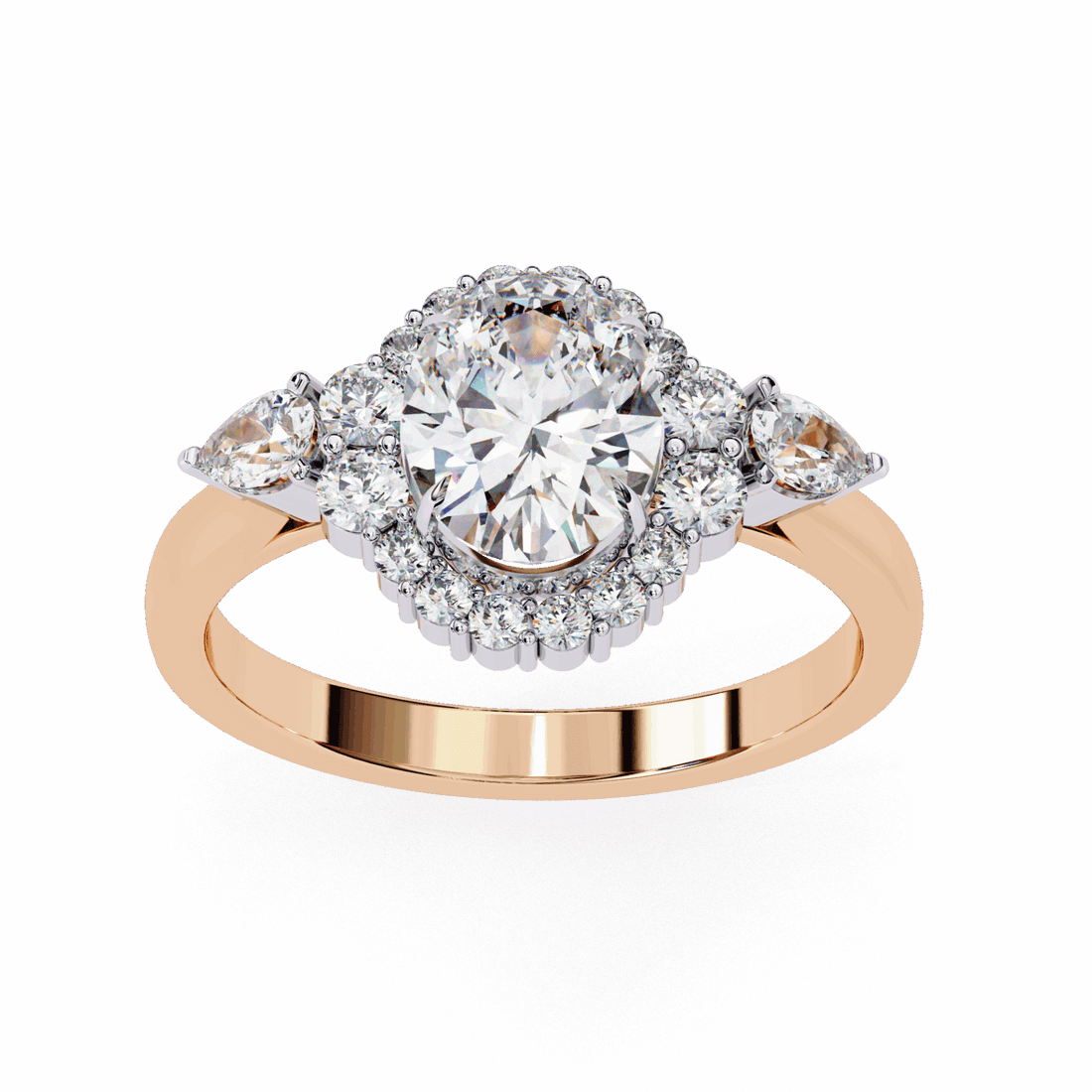 1.5 Carat Oval Three Stone Solitaire Ring in Moissanite | House of Estara