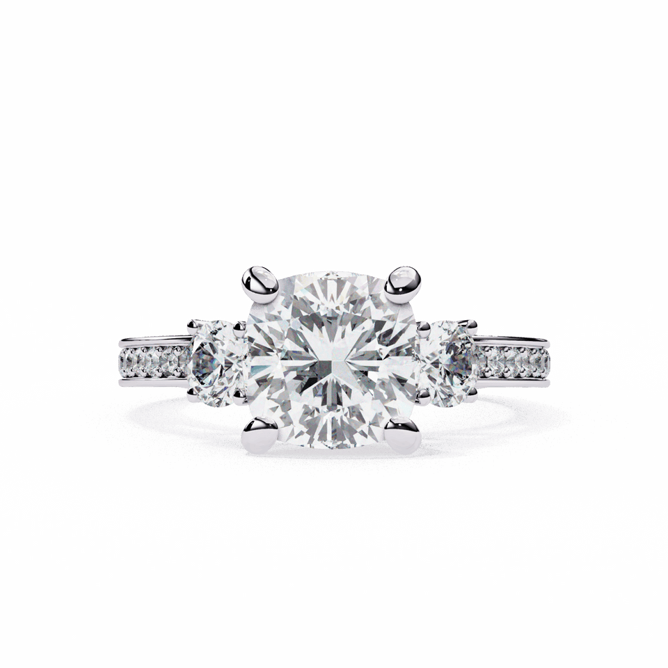 Princess Three Stone Pavé
