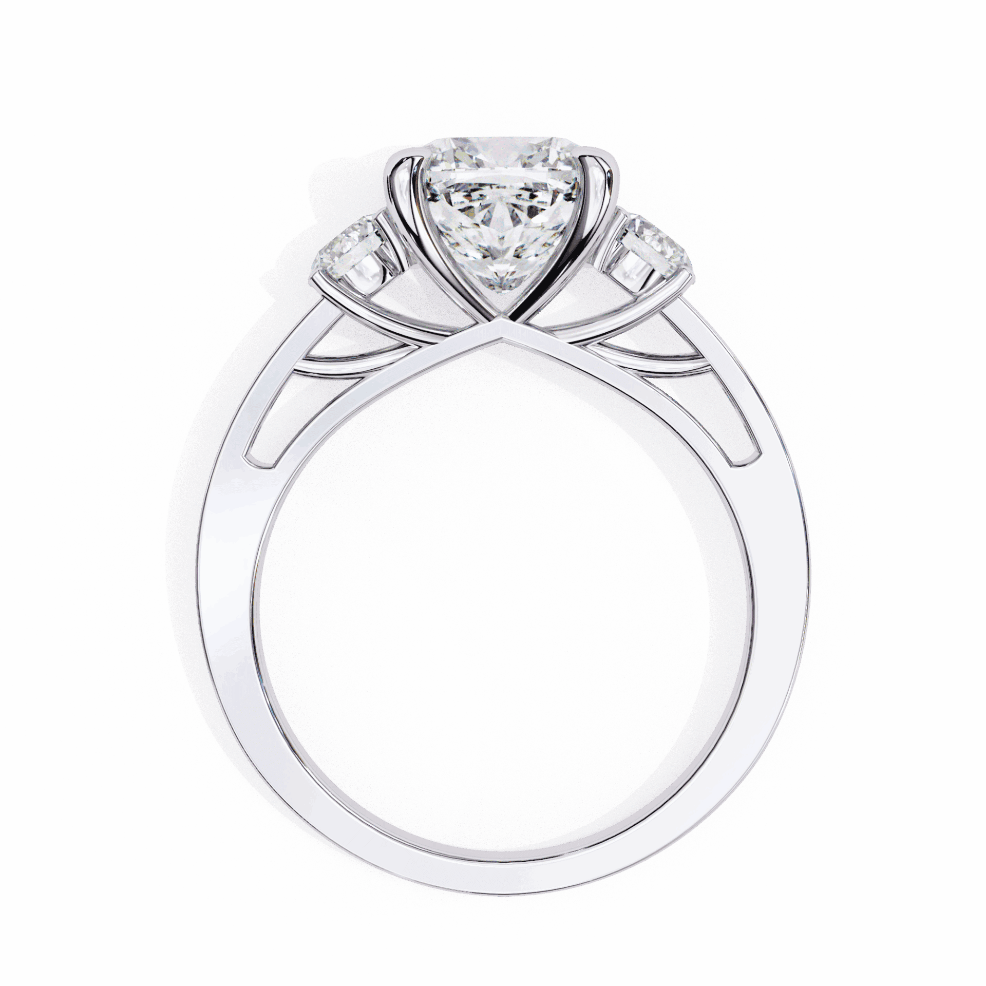 3.25 Carat Princess Three Stone Solitaire Ring in Moissanite | House of Estara