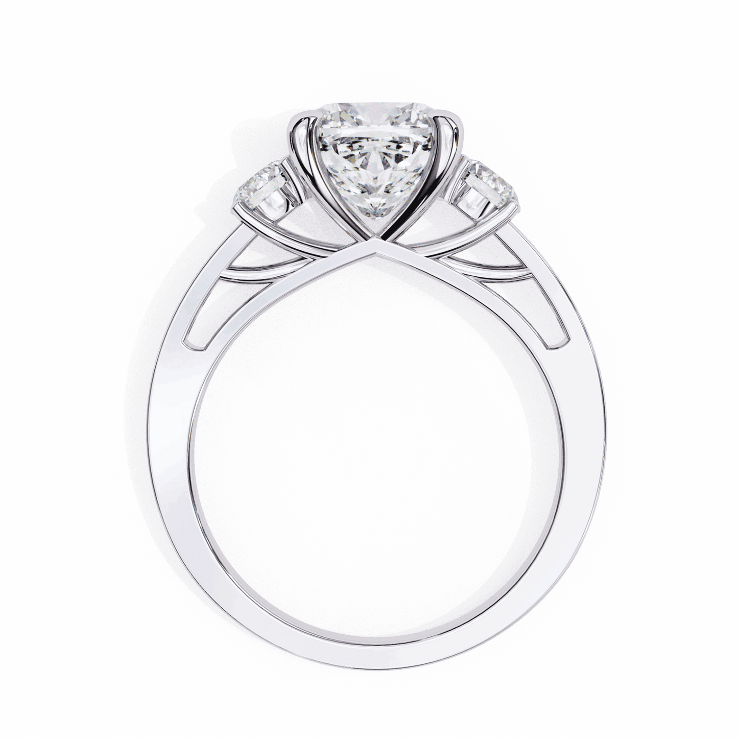 3.25 Carat Princess Three Stone Solitaire Ring in Moissanite | House of Estara