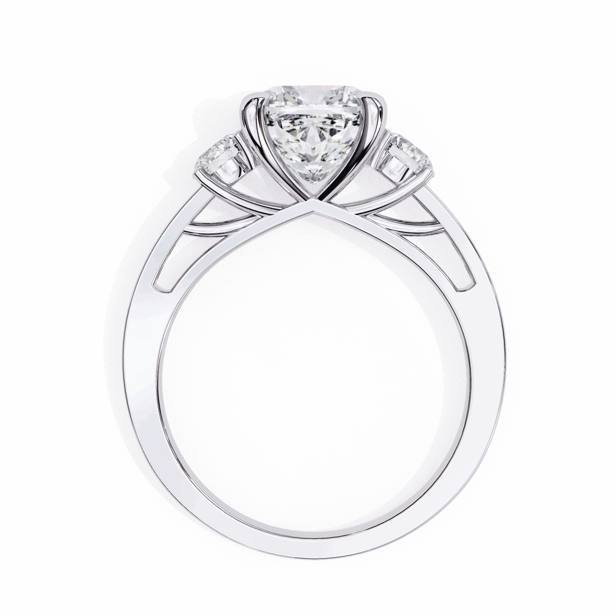 3.25 Carat Princess Three Stone Solitaire Ring in Moissanite | House of Estara