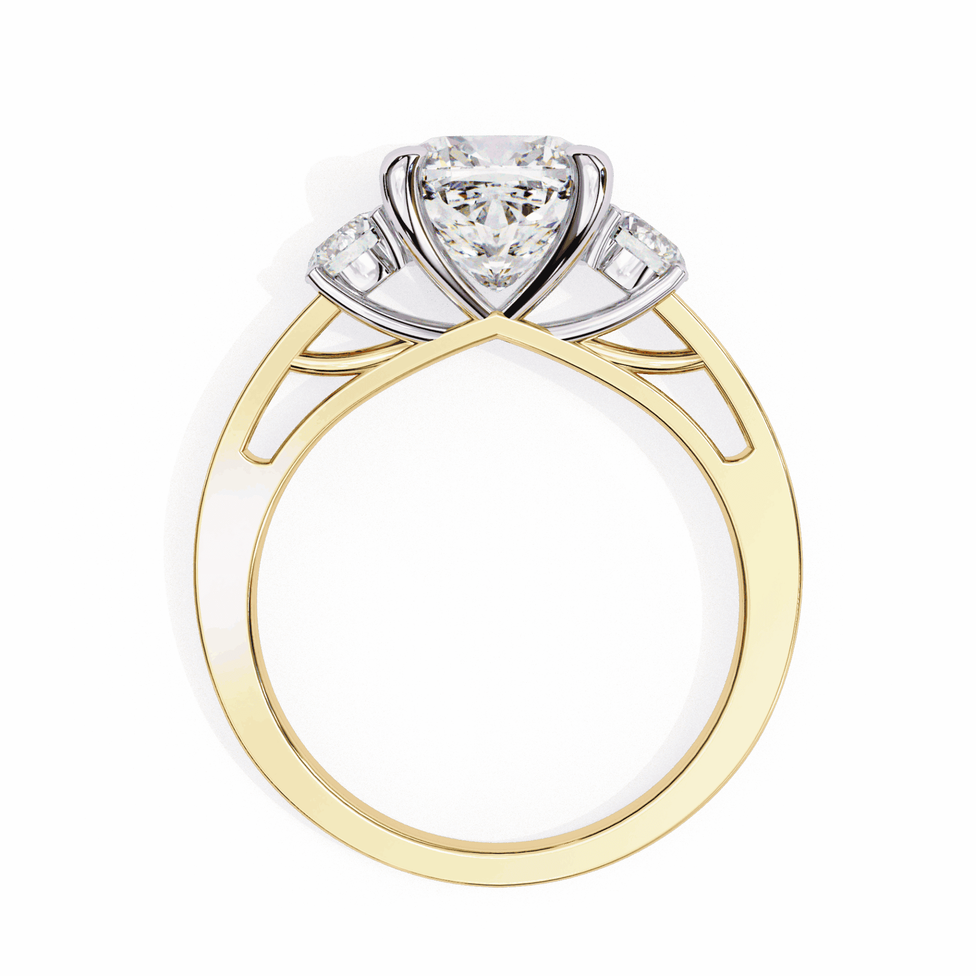3.25 Carat Princess Three Stone Solitaire Ring in Moissanite | House of Estara