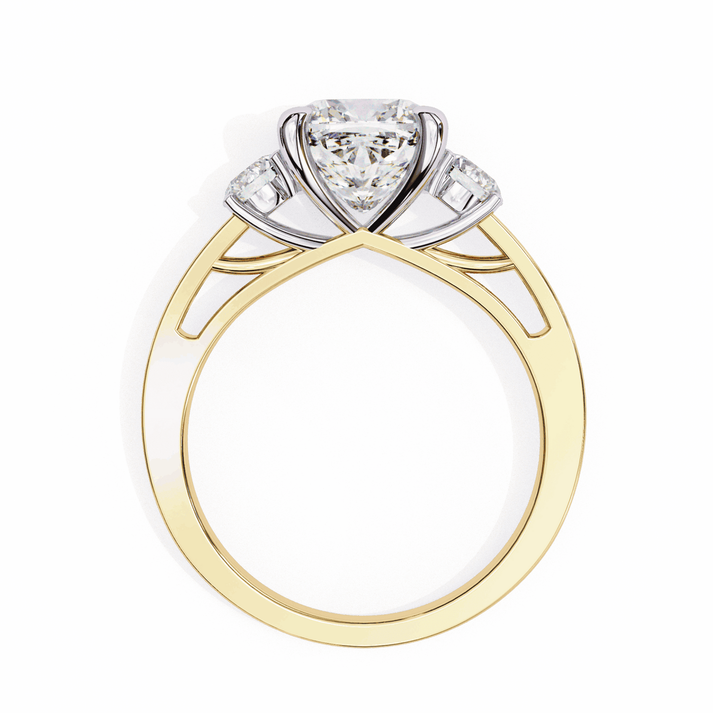 3.25 Carat Princess Three Stone Solitaire Ring in Moissanite | House of Estara