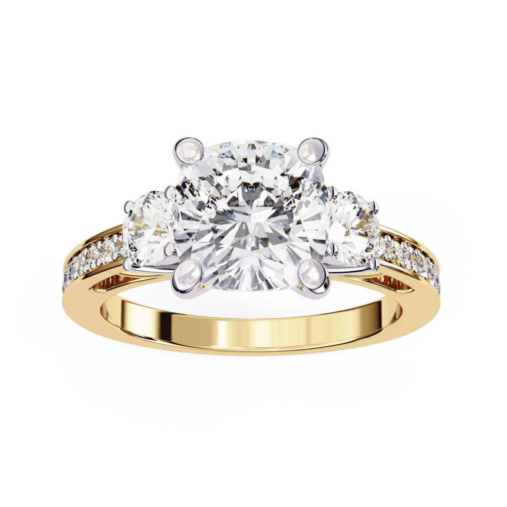 3.25 Carat Princess Three Stone Solitaire Ring in Moissanite | House of Estara