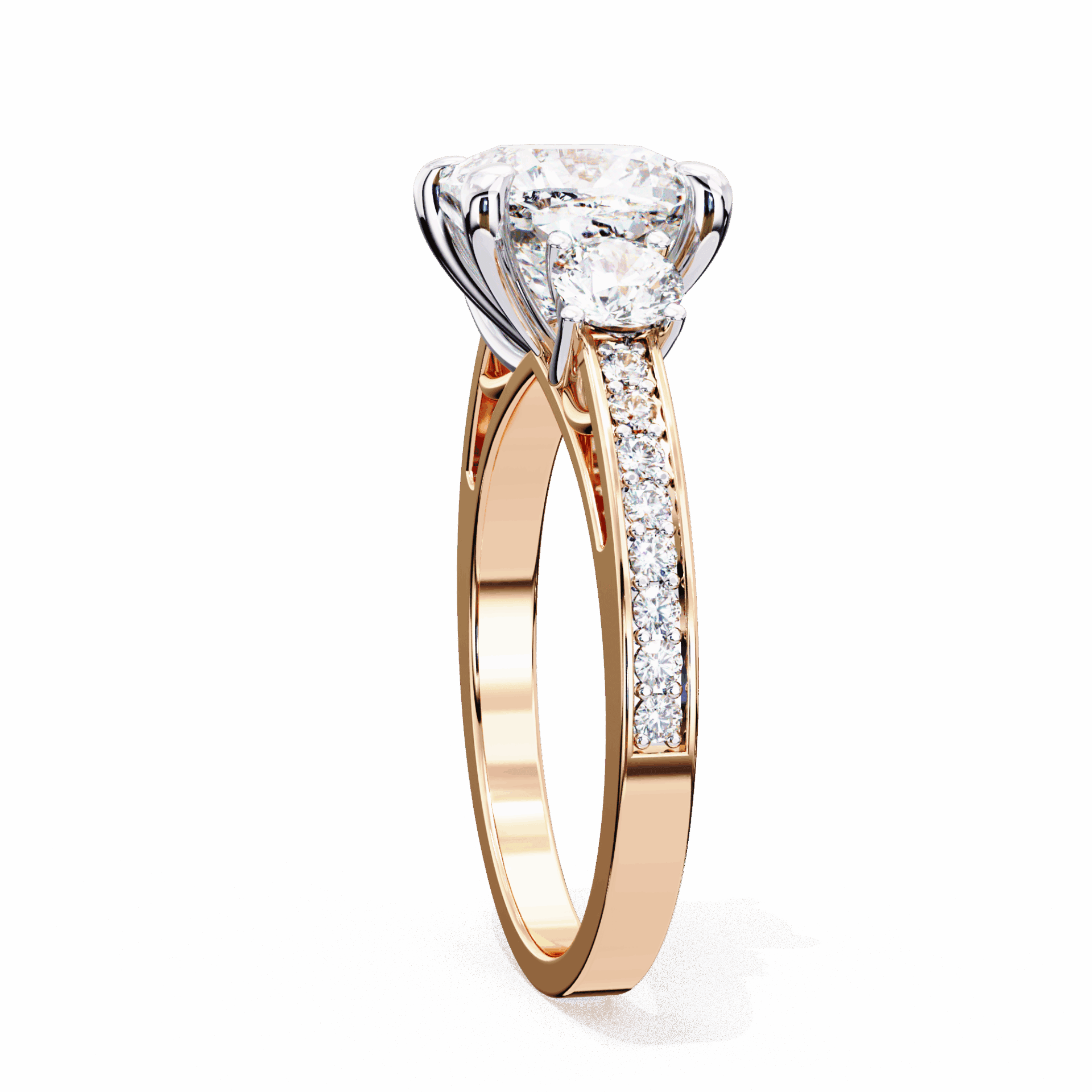 3.25 Carat Princess Three Stone Solitaire Ring in Moissanite | House of Estara