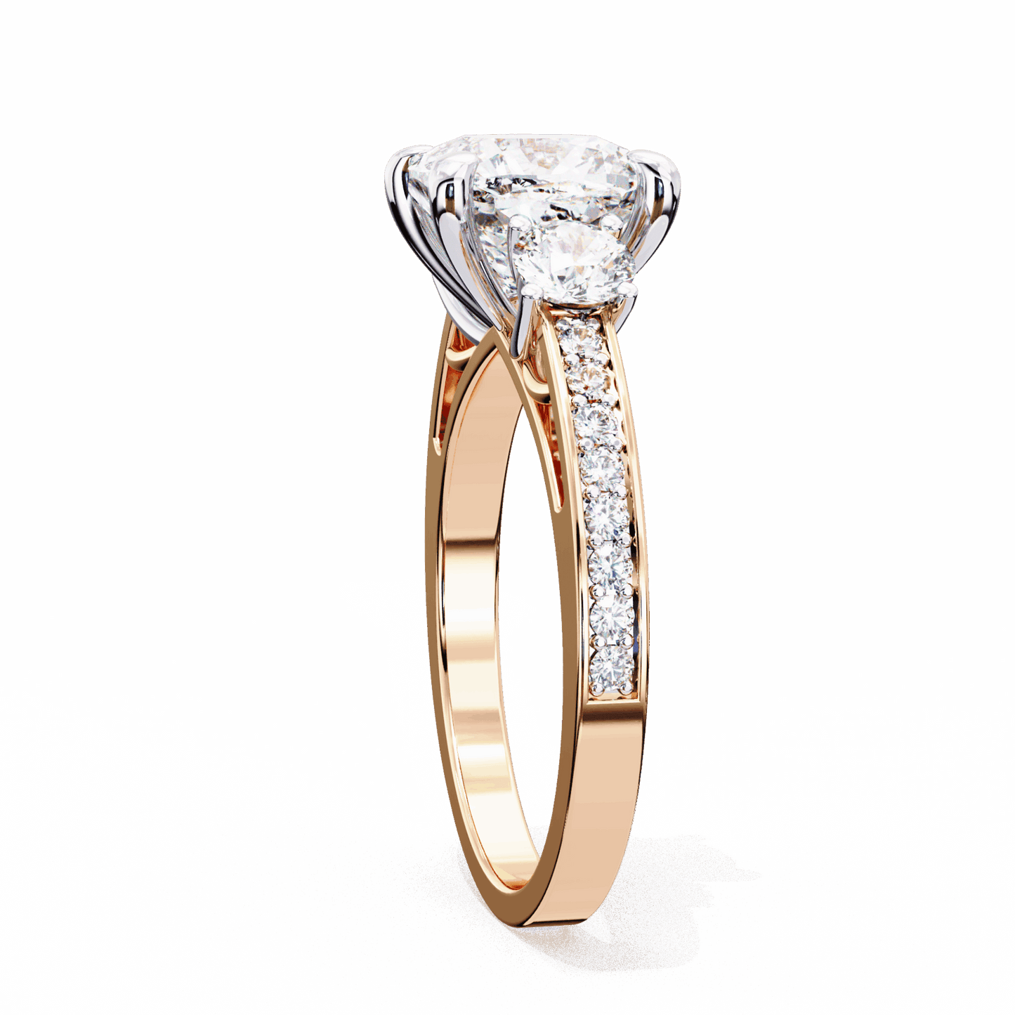 3.25 Carat Princess Three Stone Solitaire Ring in Moissanite | House of Estara
