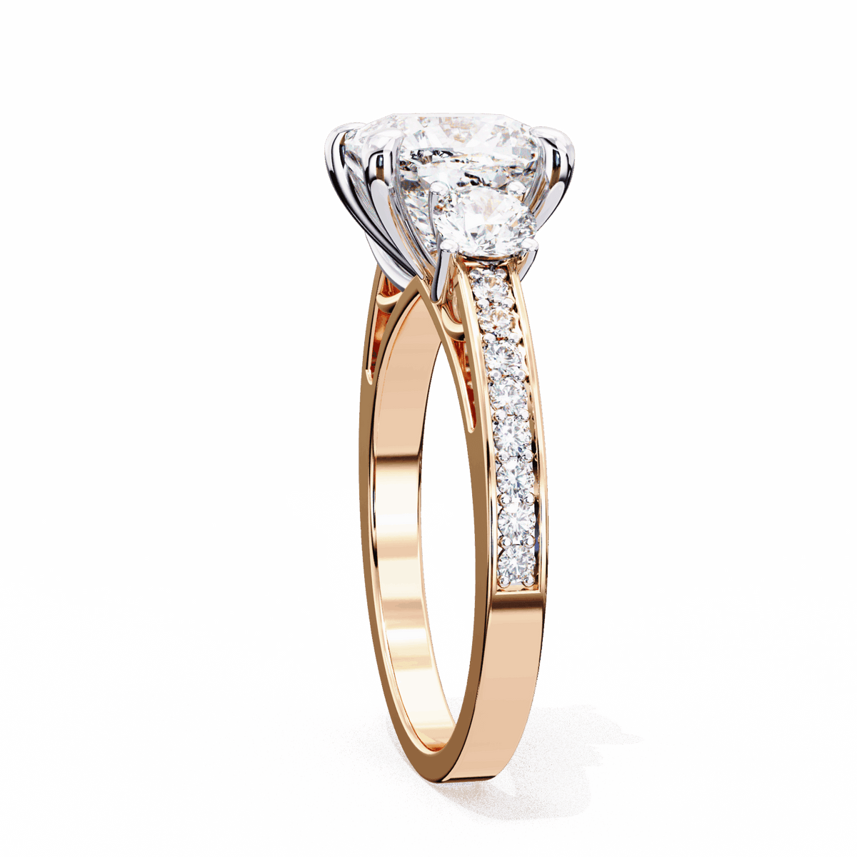 3.25 Carat Princess Three Stone Solitaire Ring in Moissanite | House of Estara