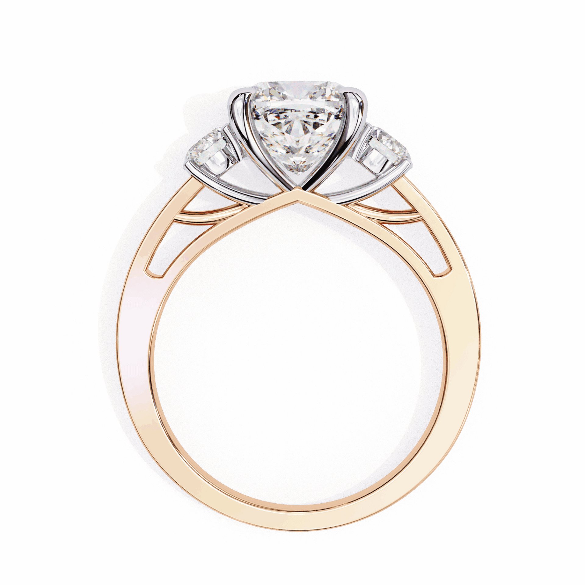 3.25 Carat Princess Three Stone Solitaire Ring in Moissanite | House of Estara