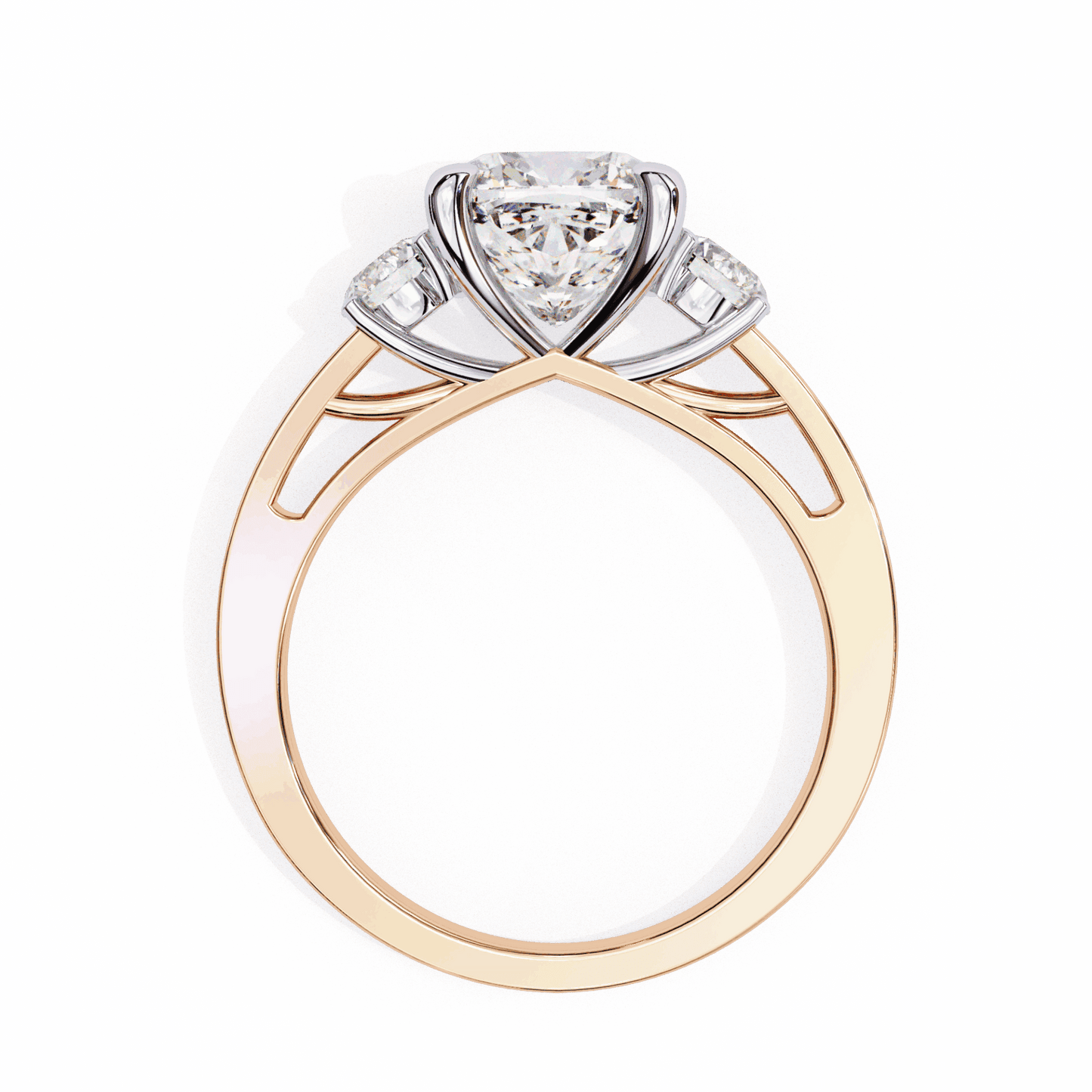 3.25 Carat Princess Three Stone Solitaire Ring in Moissanite | House of Estara