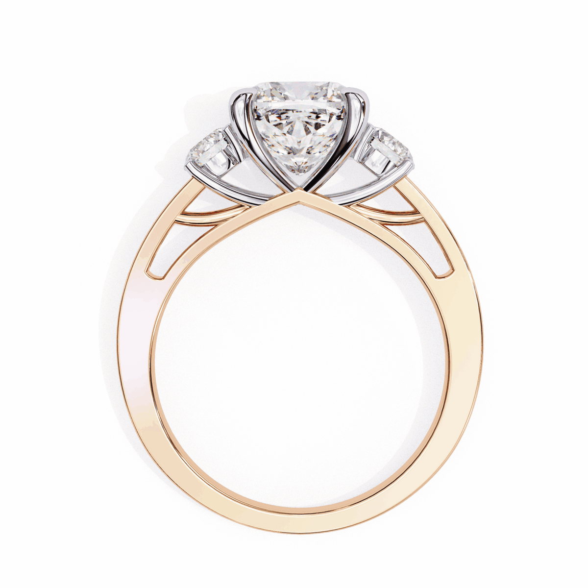 3.25 Carat Princess Three Stone Solitaire Ring in Moissanite | House of Estara