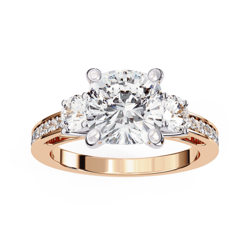 3.25 Carat Princess Three Stone Solitaire Ring in Moissanite | House of Estara
