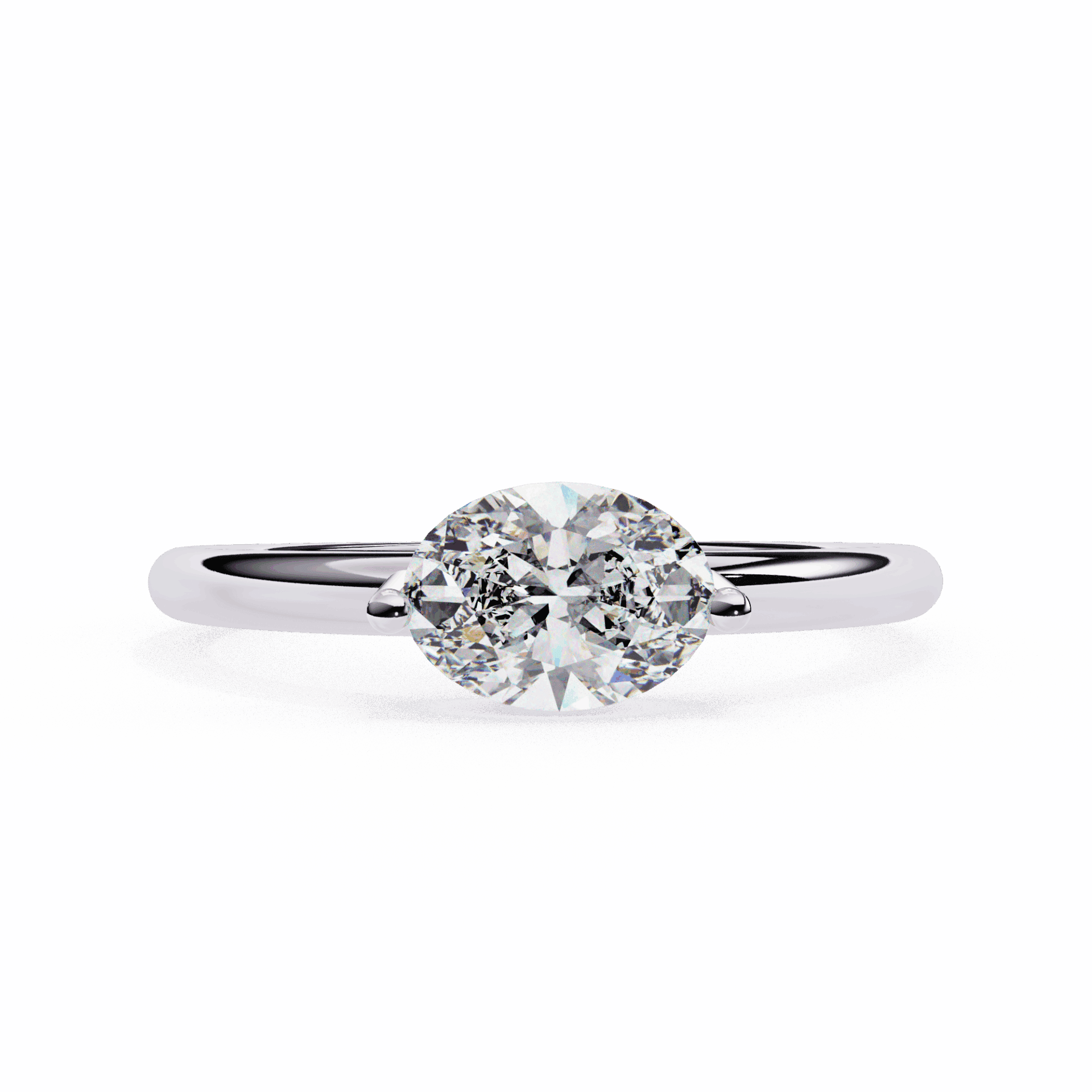 0.75 Carat Oval Classic Solitaire Band in Moissanite | House of Estara