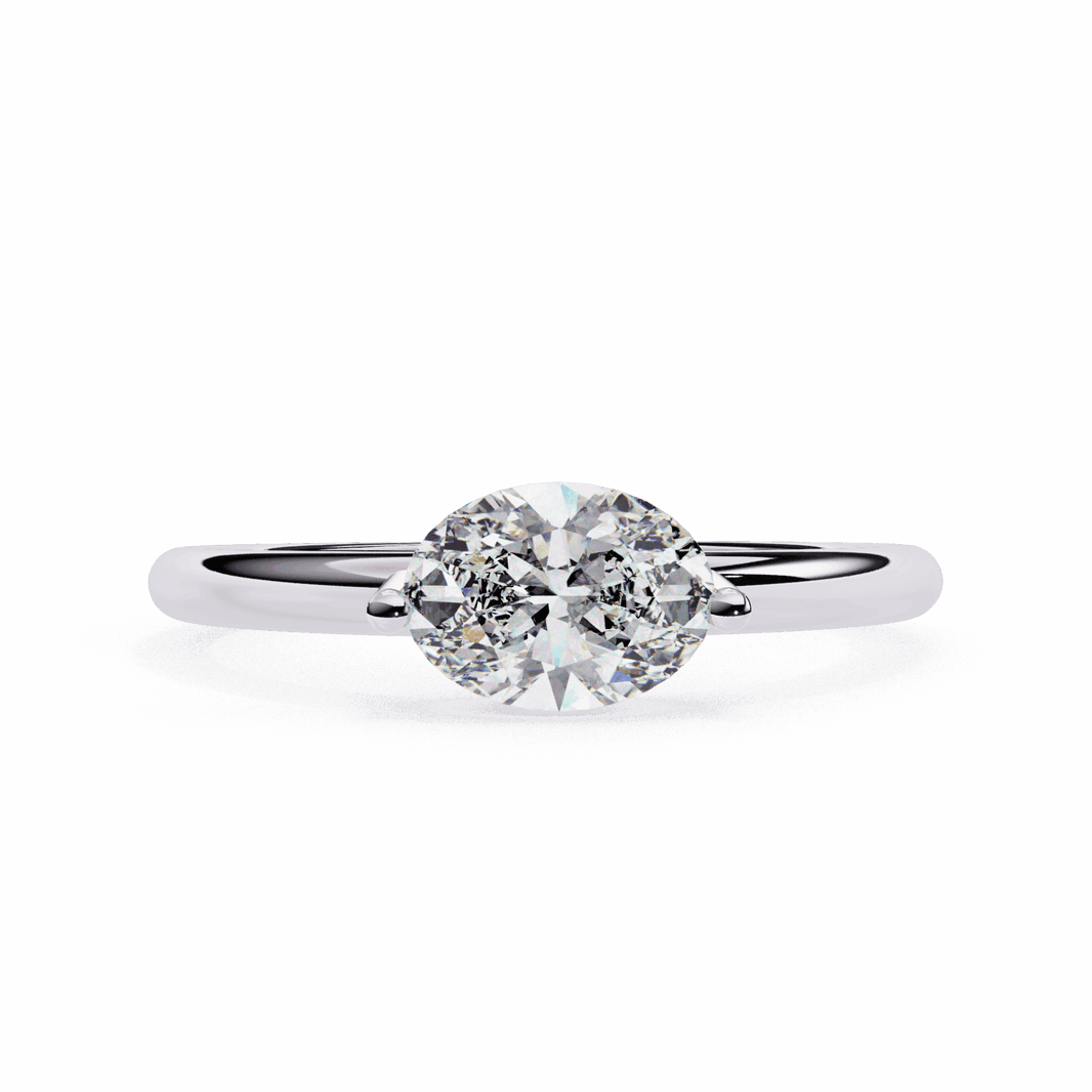 0.75 Carat Oval Classic Solitaire Band in Moissanite | House of Estara