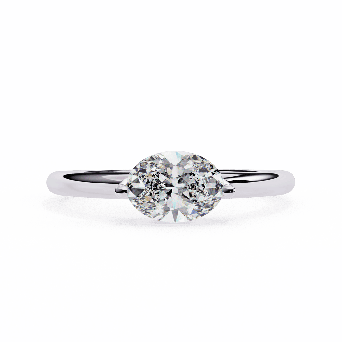 0.75 Carat Oval Classic Solitaire Band in Moissanite | House of Estara