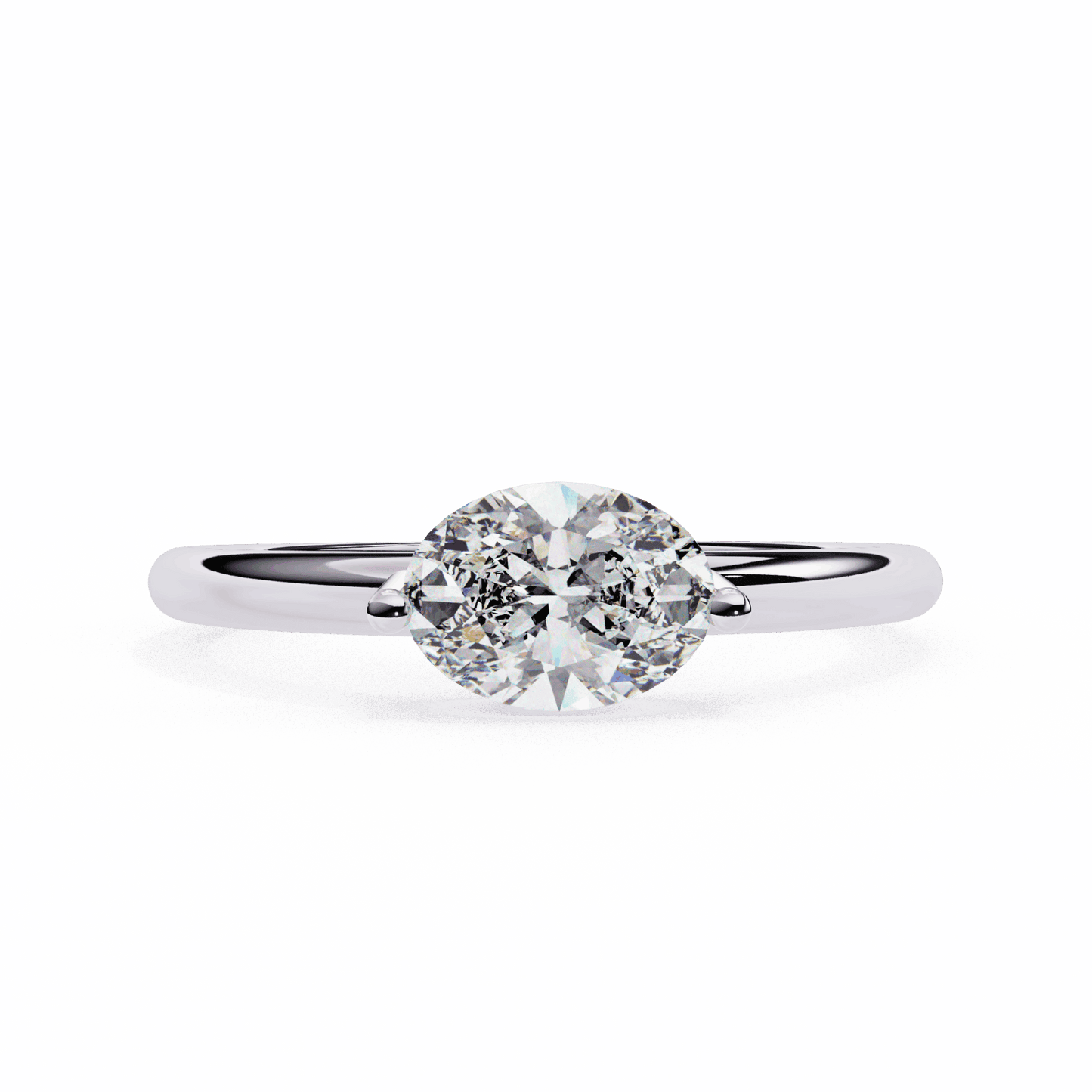 0.75 Carat Oval Classic Solitaire Band in Moissanite | House of Estara