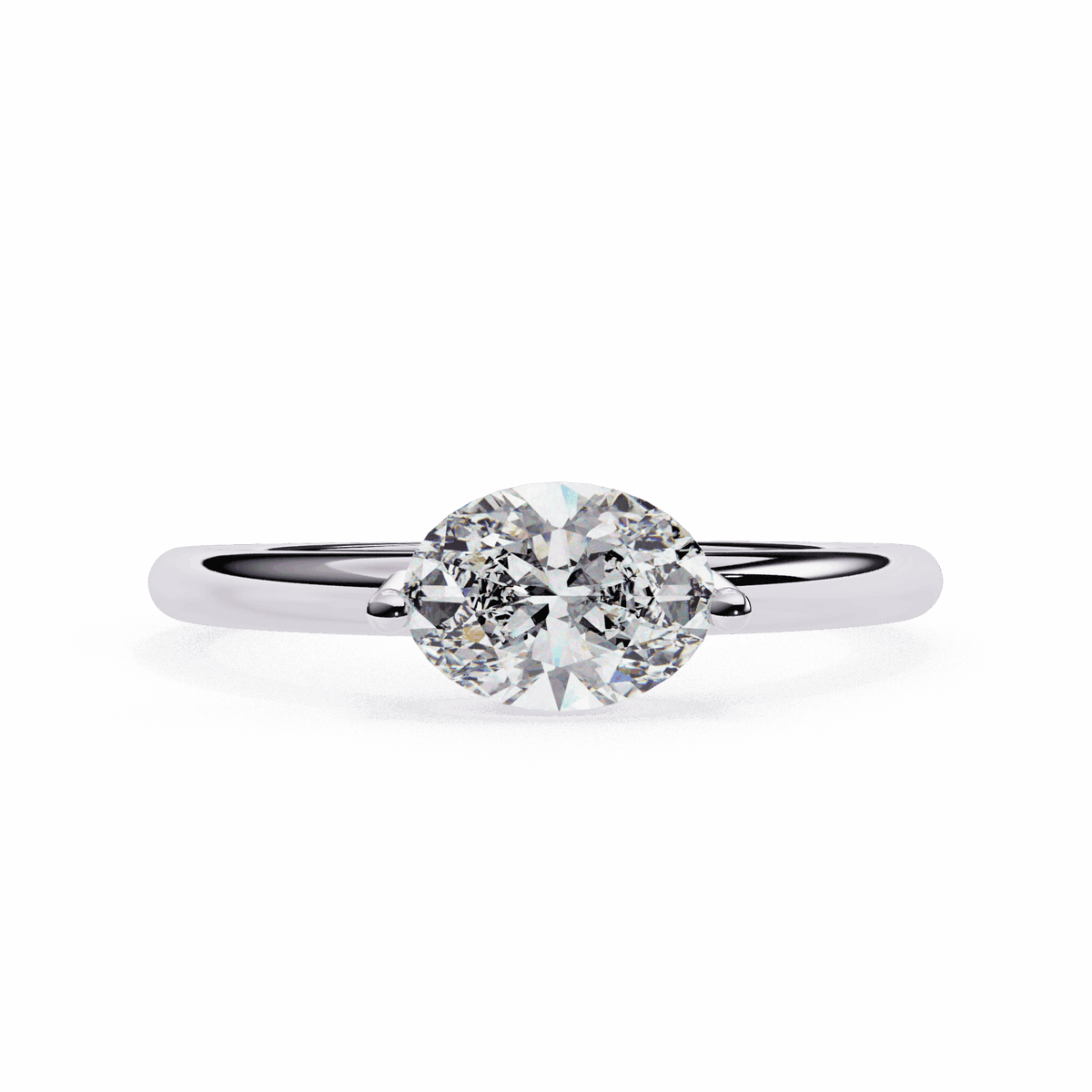 0.75 Carat Oval Classic Solitaire Band in Moissanite | House of Estara