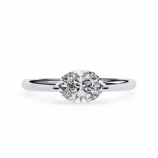 0.75 Carat Oval Classic Solitaire Band in Moissanite | House of Estara