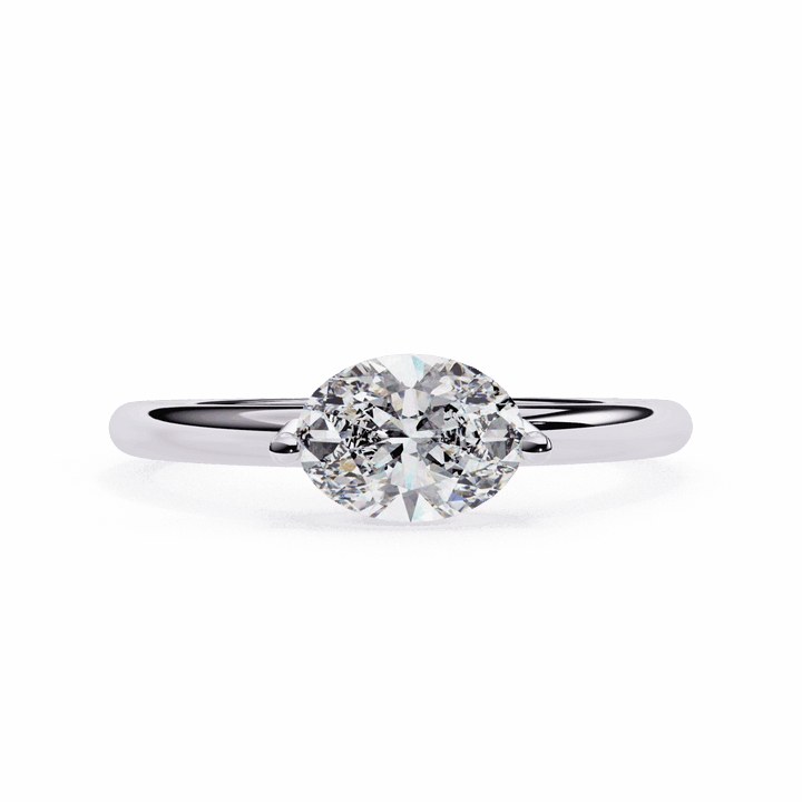 0.75 Carat Oval Classic Solitaire Band in Moissanite | House of Estara