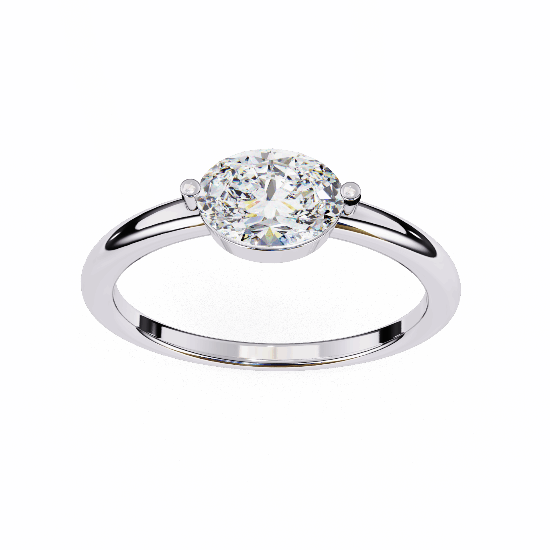 0.75 Carat Oval Classic Solitaire Band in Moissanite | House of Estara