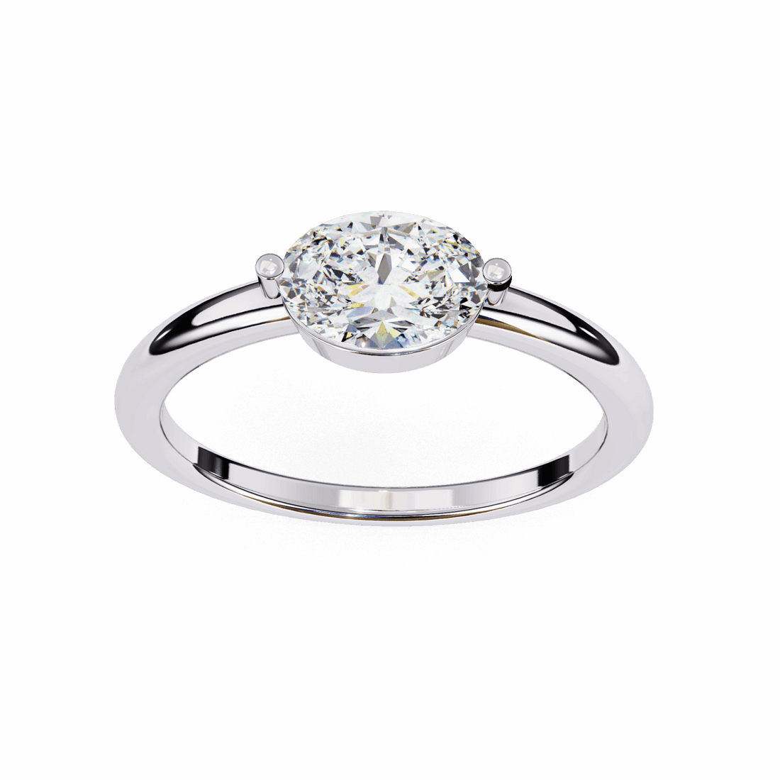 0.75 Carat Oval Classic Solitaire Band in Moissanite | House of Estara