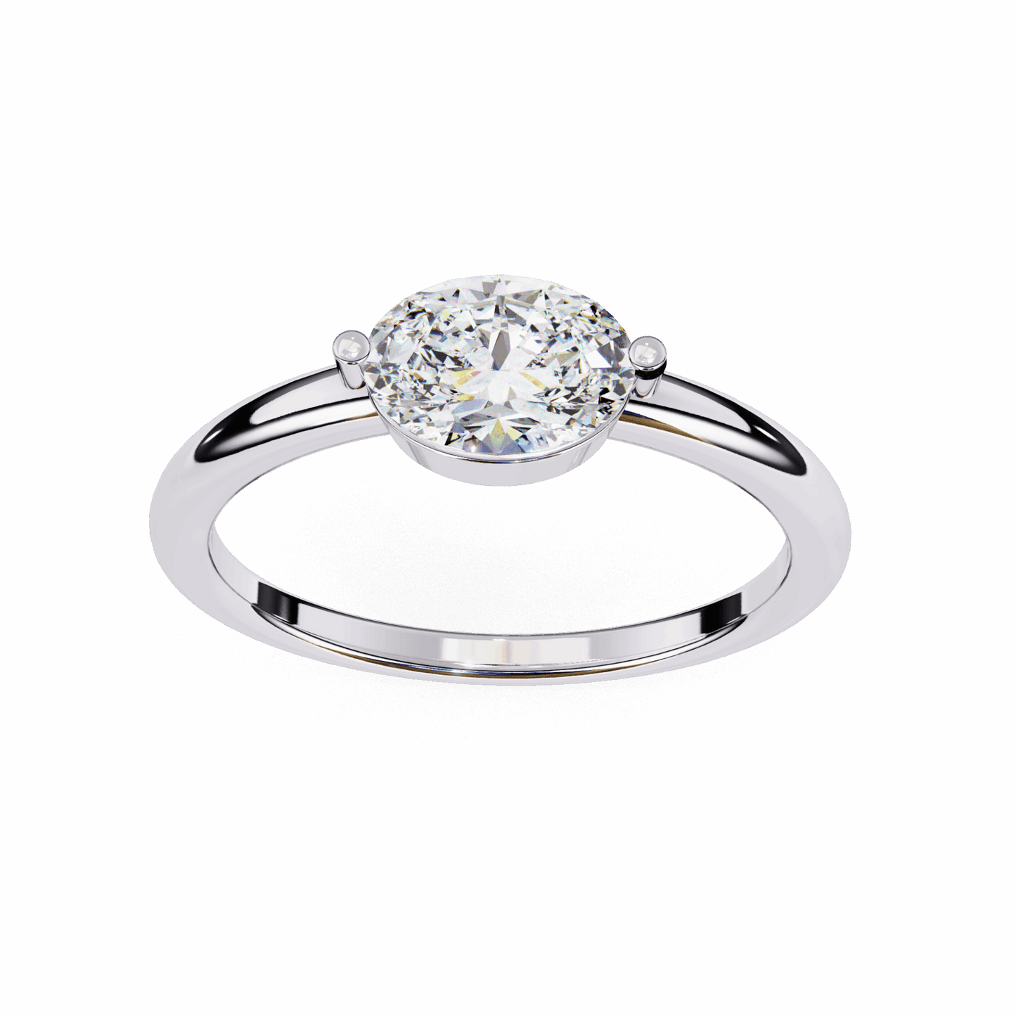 0.75 Carat Oval Classic Solitaire Band in Moissanite | House of Estara