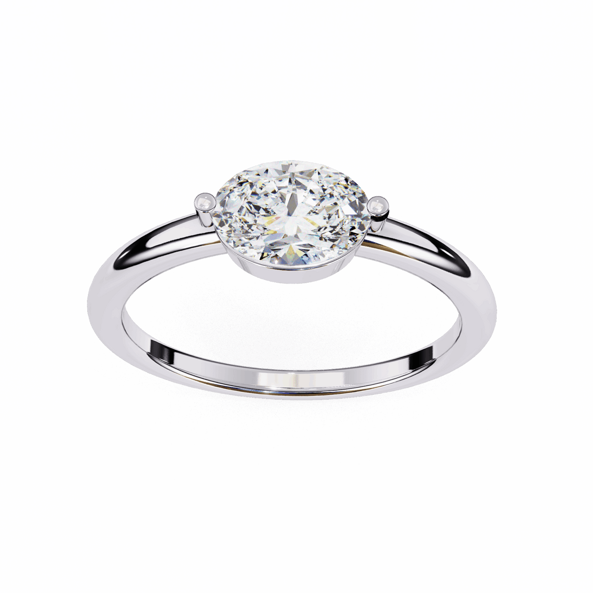 0.75 Carat Oval Classic Solitaire Band in Moissanite | House of Estara