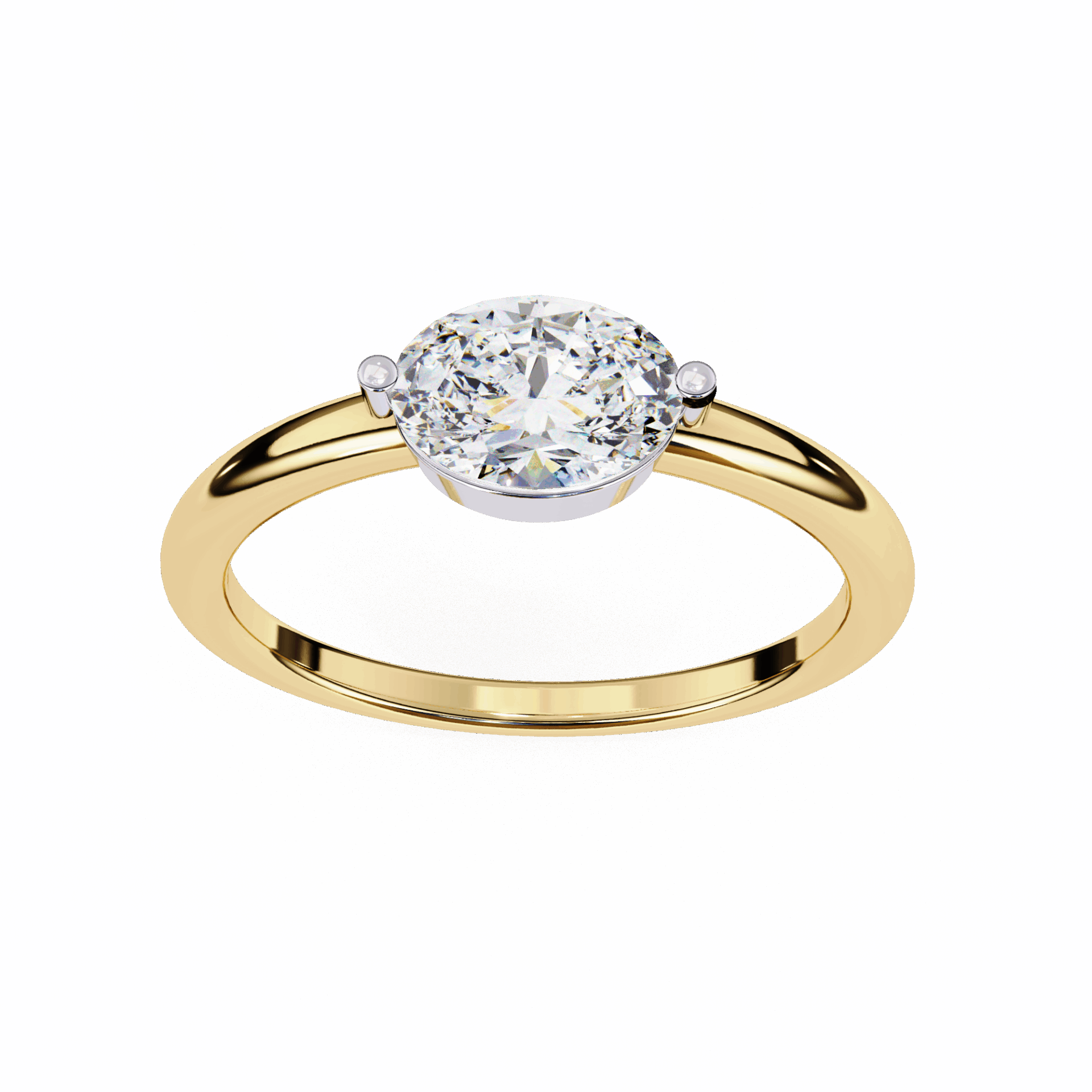 0.75 Carat Oval Classic Solitaire Band in Moissanite | House of Estara