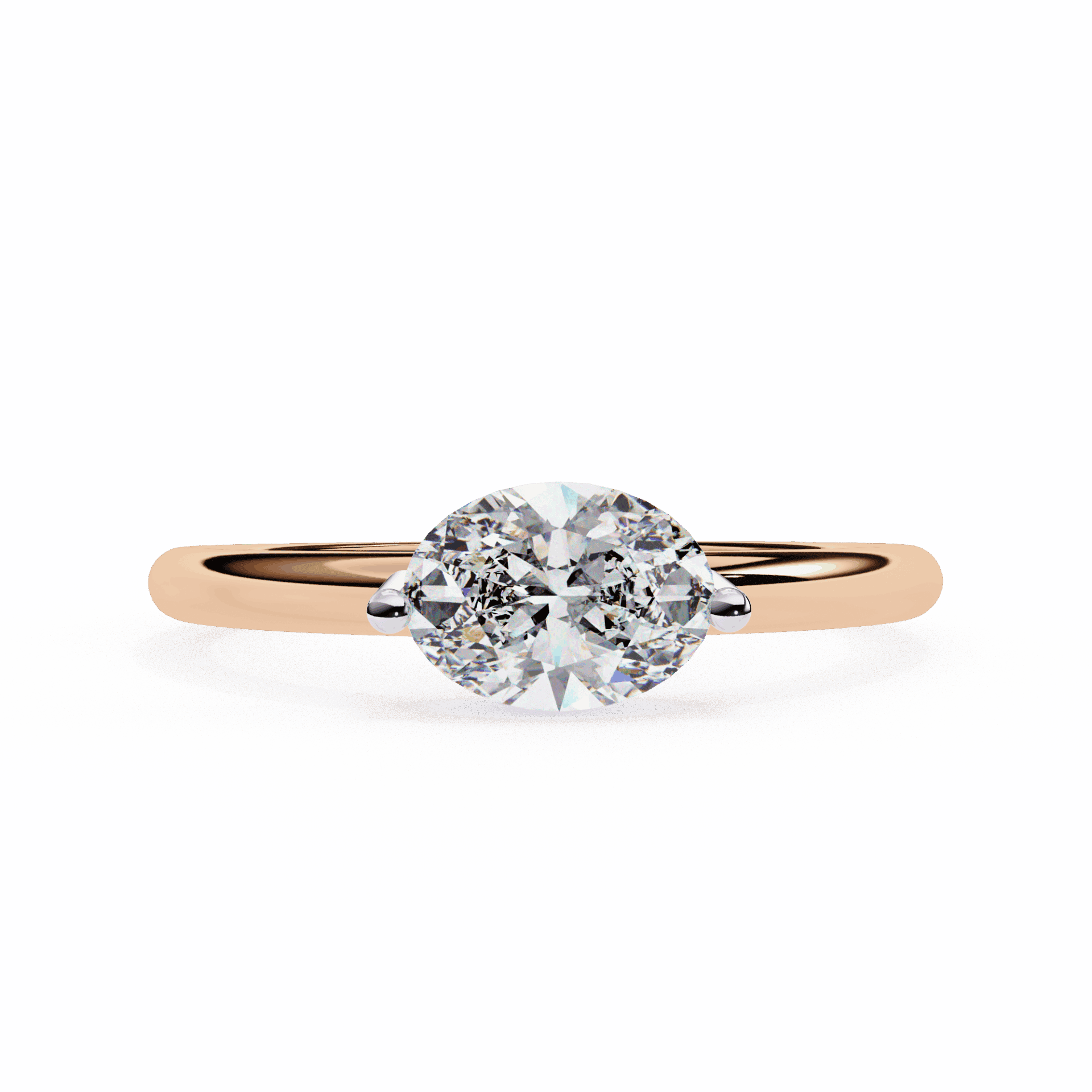 0.75 Carat Oval Classic Solitaire Band in Moissanite | House of Estara