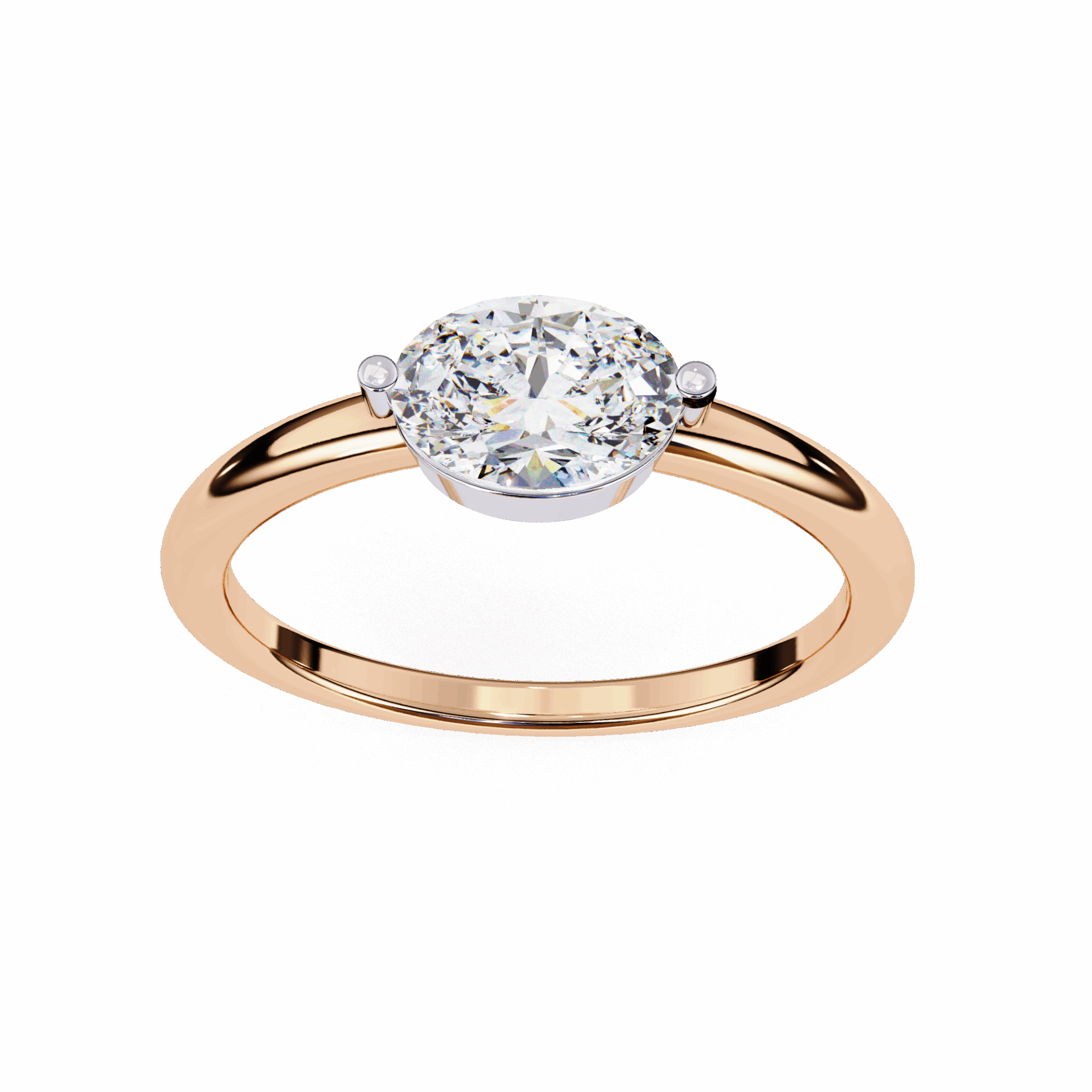 0.75 Carat Oval Classic Solitaire Band in Moissanite | House of Estara