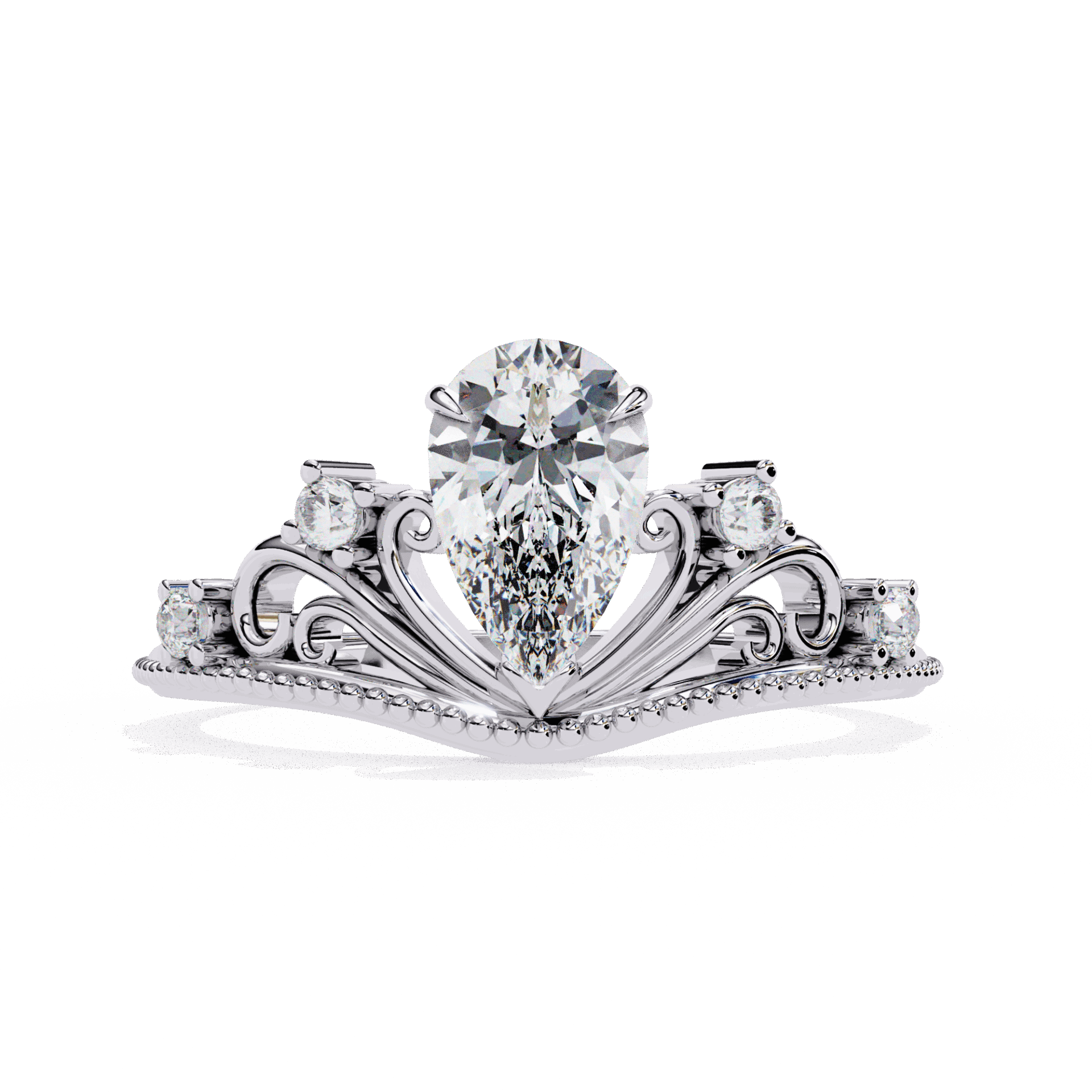1 Carat Pear Signature Wear Ring in Moissanite | House of Estara