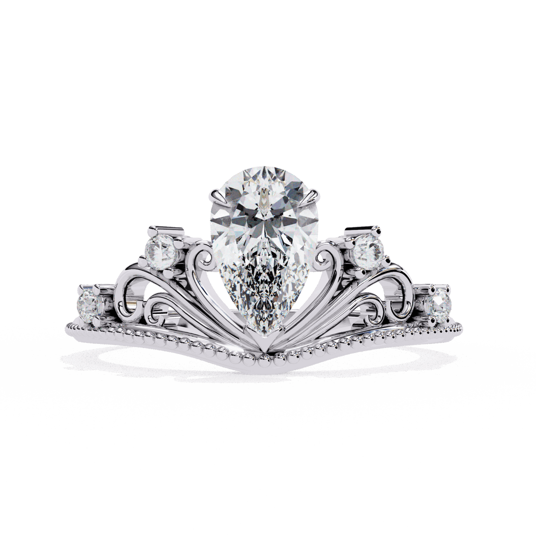 1 Carat Pear Signature Wear Ring in Moissanite | House of Estara