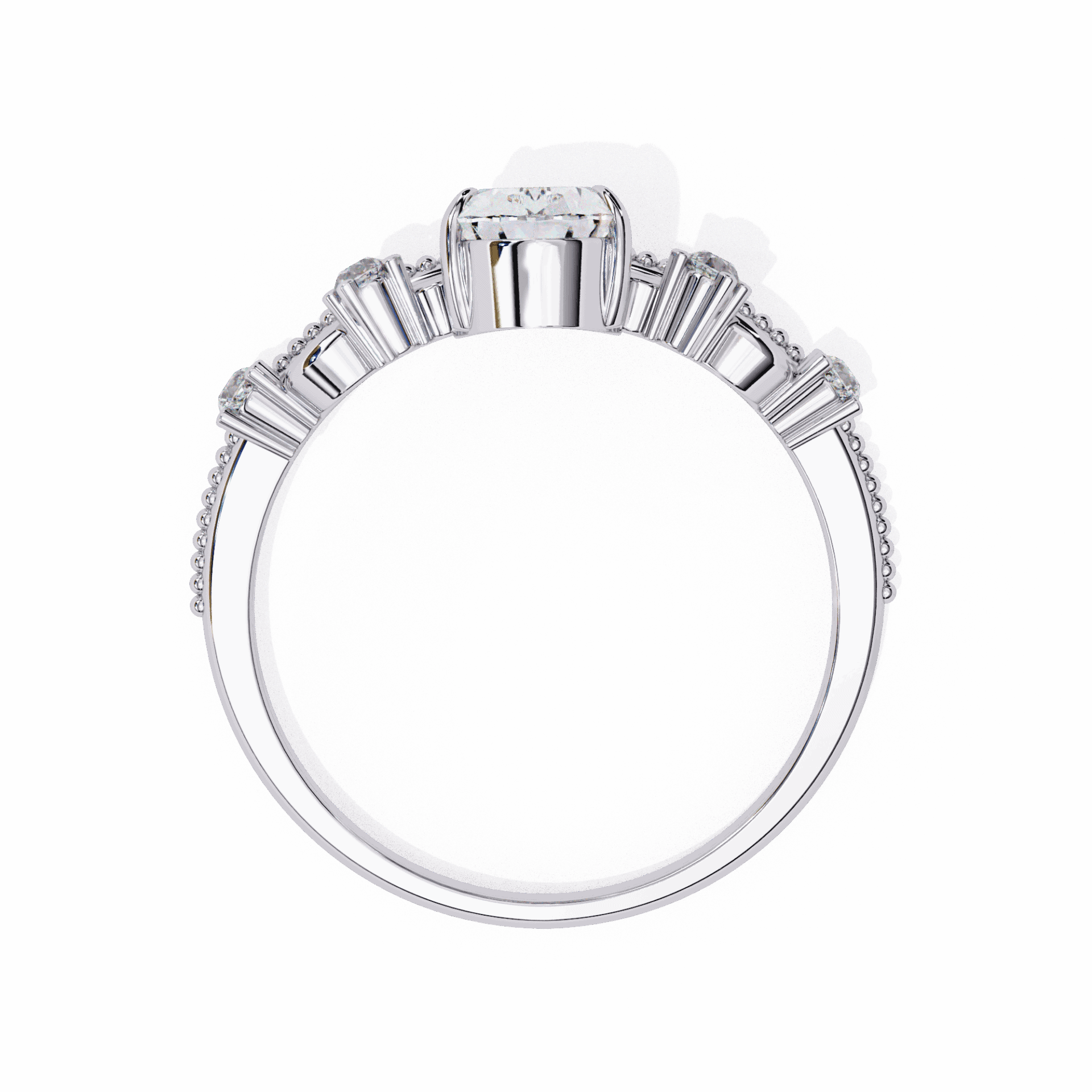 1 Carat Pear Signature Wear Ring in Moissanite | House of Estara
