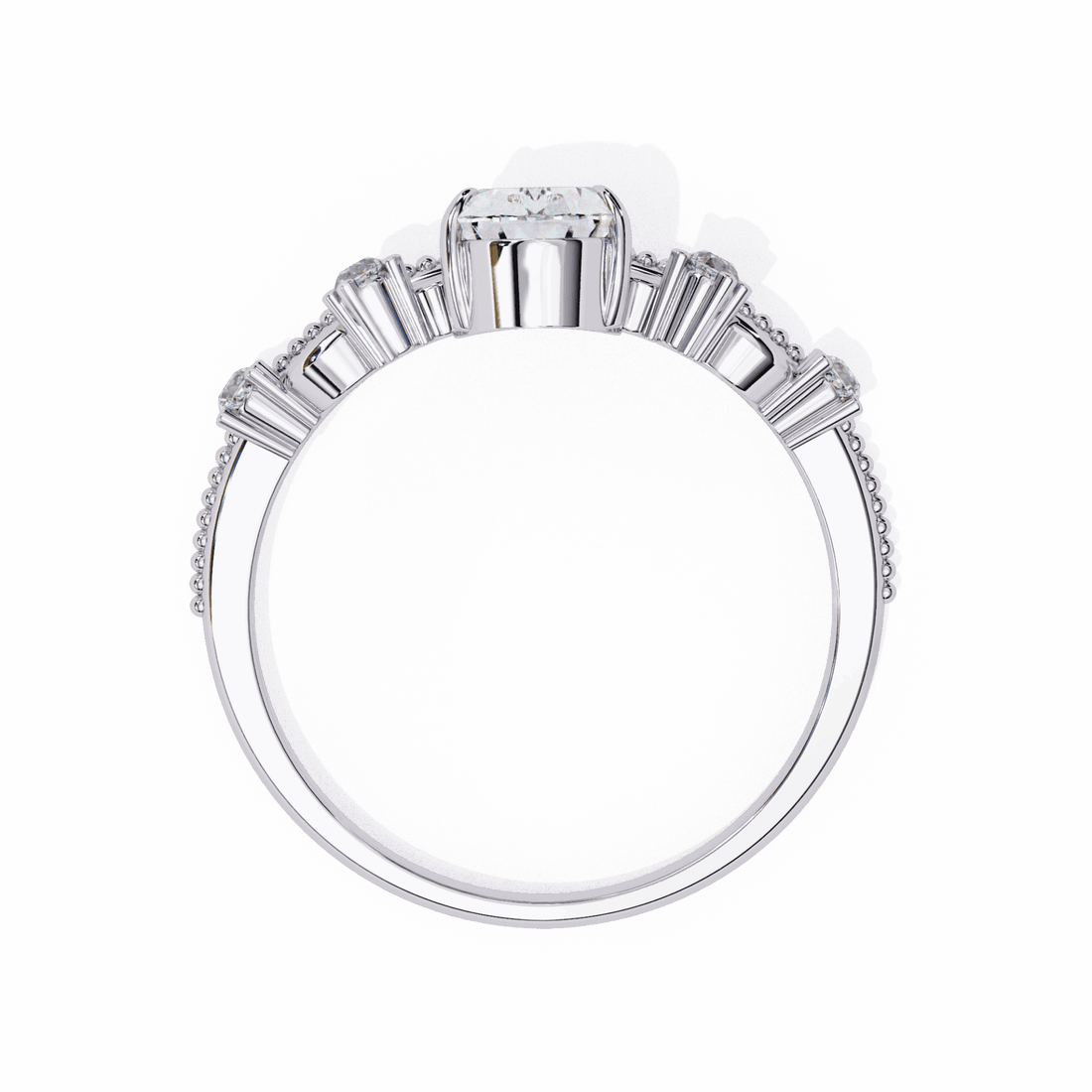 1 Carat Pear Signature Wear Ring in Moissanite | House of Estara