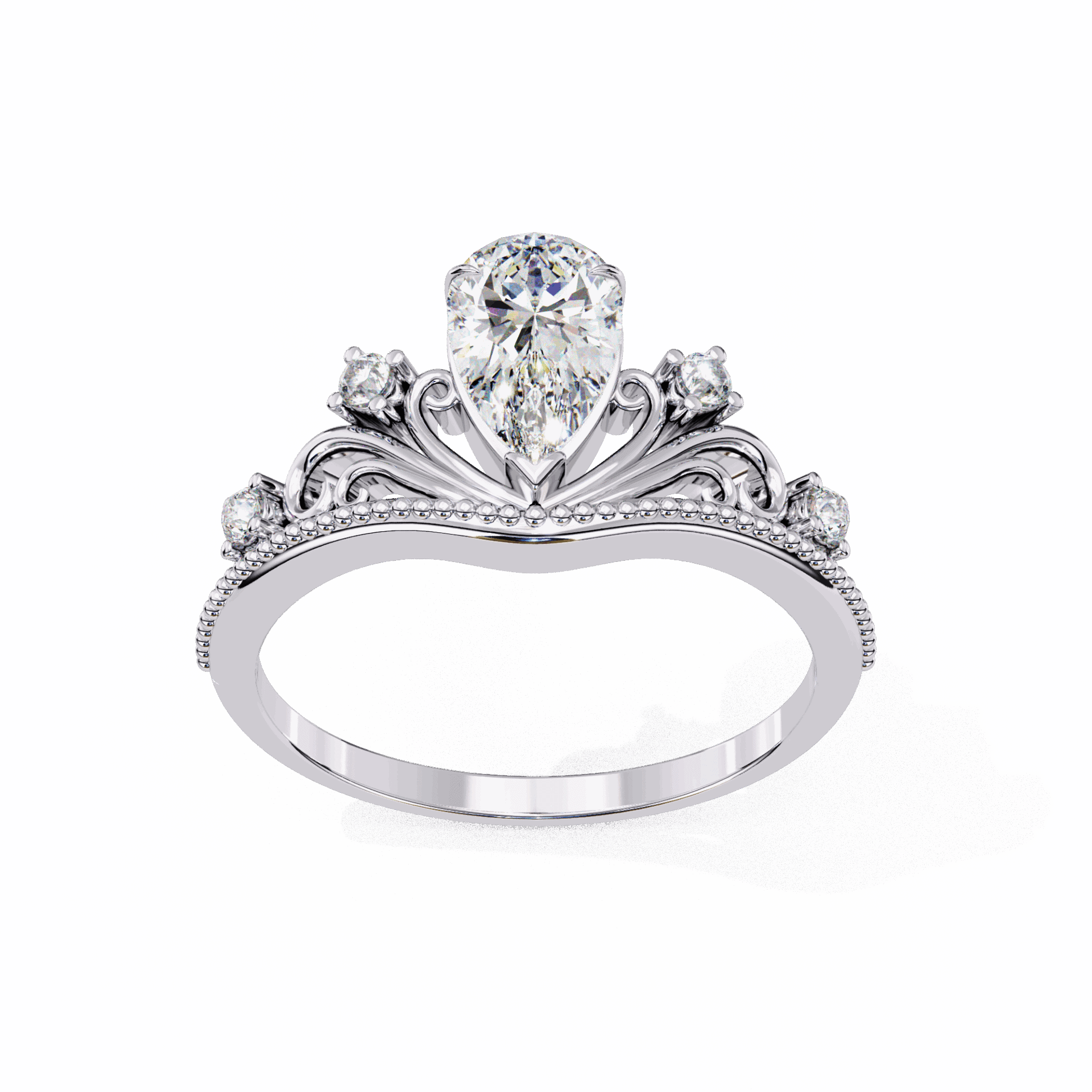 1 Carat Pear Signature Wear Ring in Moissanite | House of Estara