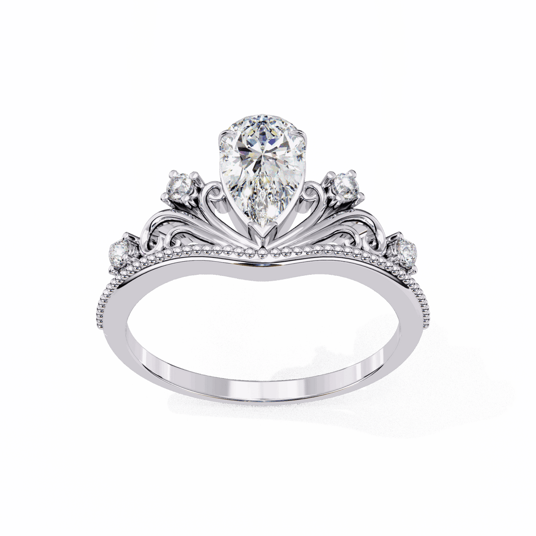 1 Carat Pear Signature Wear Ring in Moissanite | House of Estara