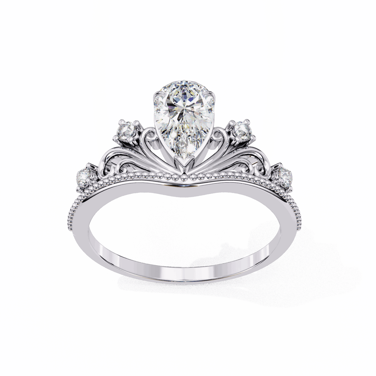 1 Carat Pear Signature Wear Ring in Moissanite | House of Estara