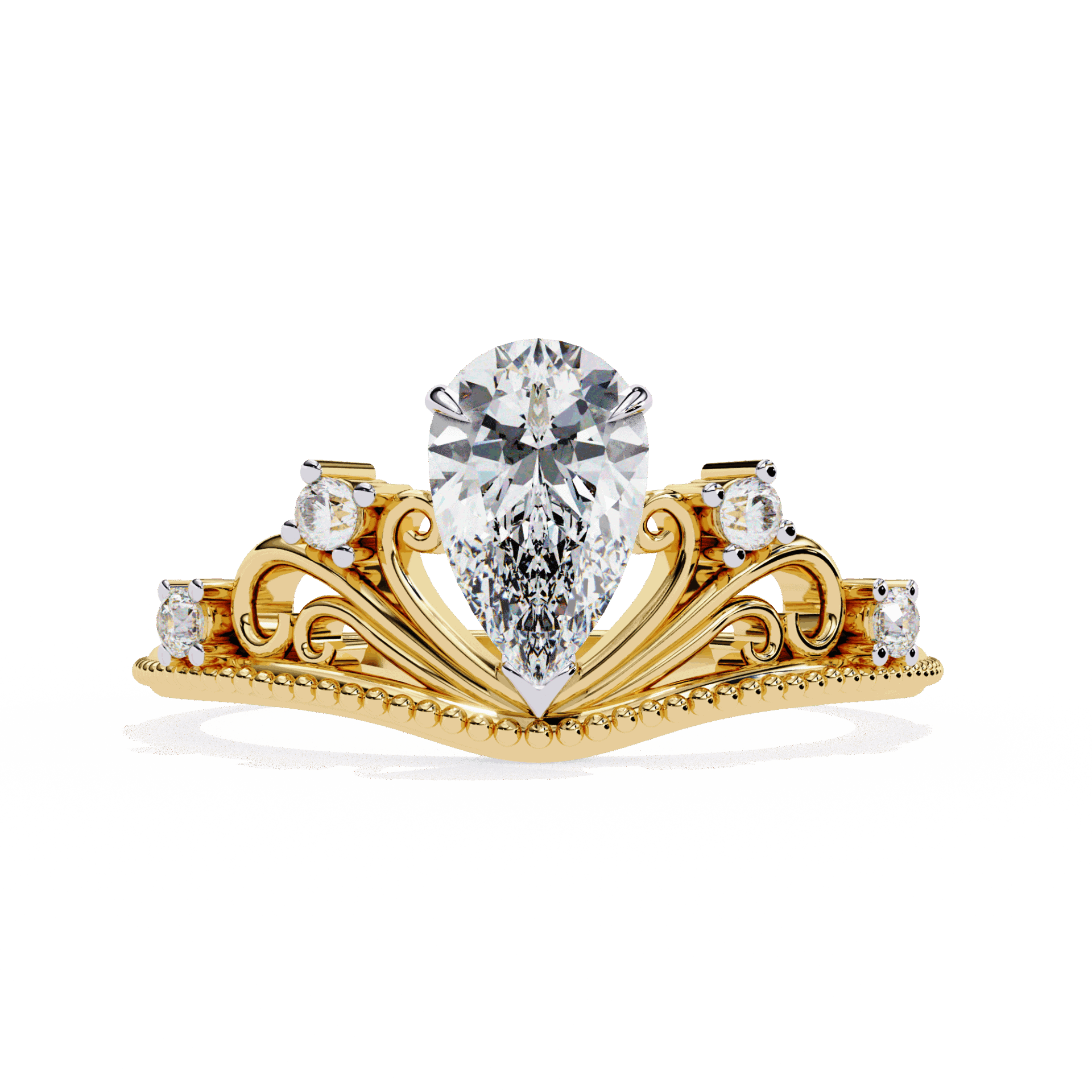 1 Carat Pear Signature Wear Ring in Moissanite | House of Estara