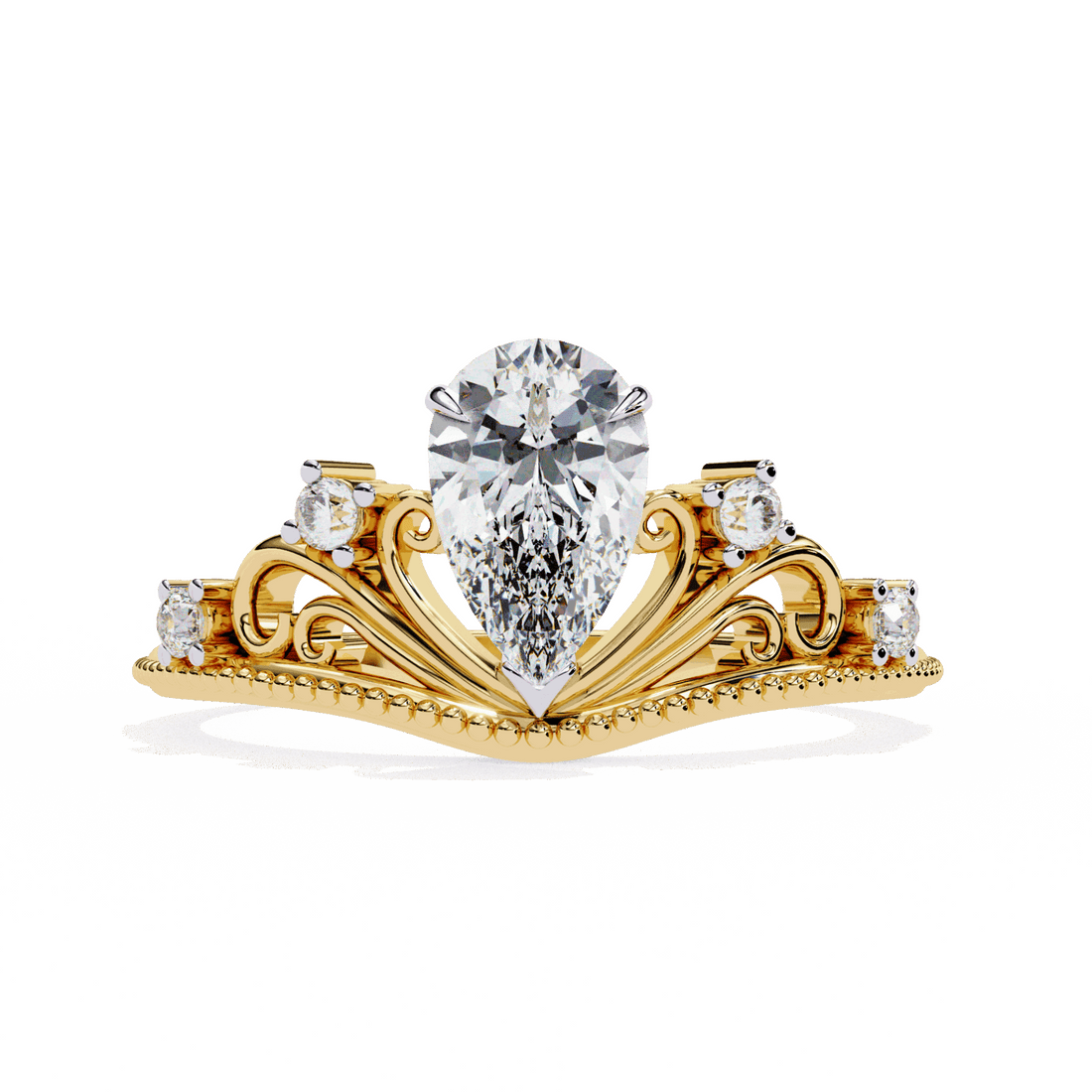 1 Carat Pear Signature Wear Ring in Moissanite | House of Estara