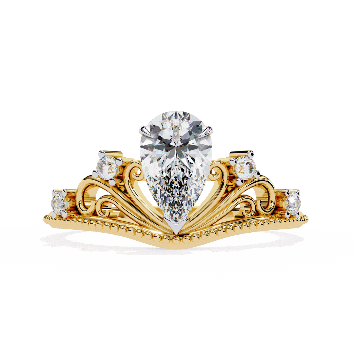 1 Carat Pear Signature Wear Ring in Moissanite | House of Estara