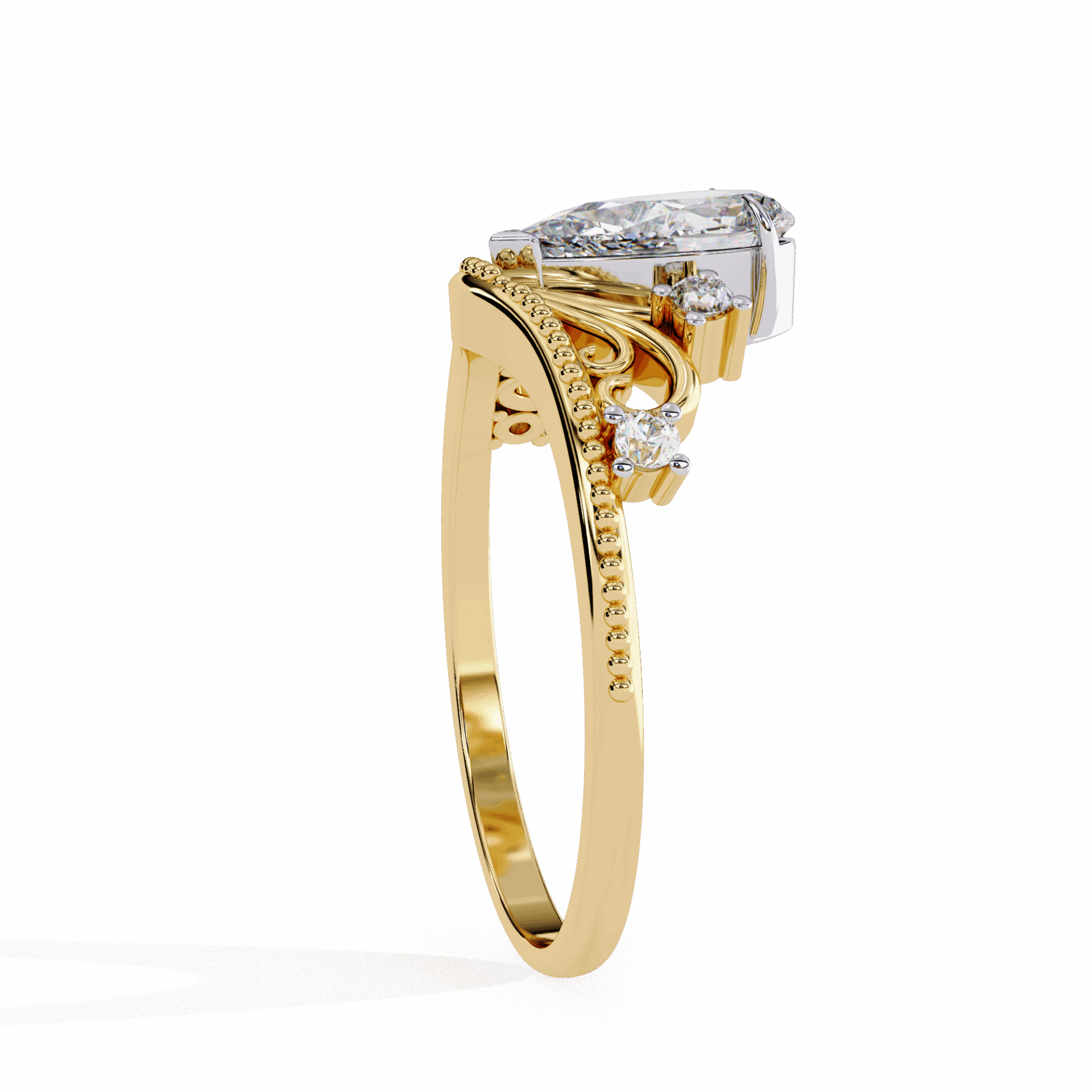 1 Carat Pear Signature Wear Ring in Moissanite | House of Estara