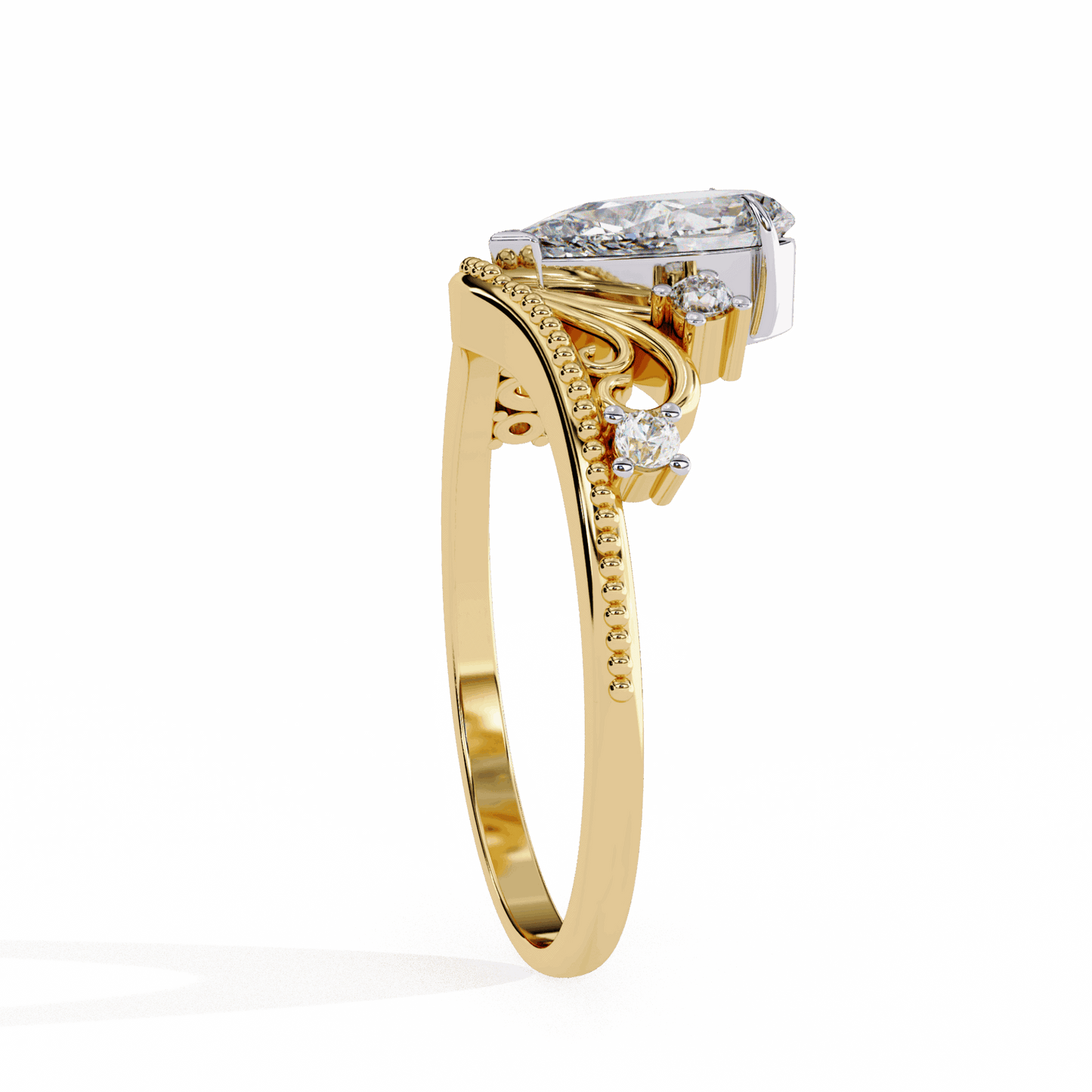 1 Carat Pear Signature Wear Ring in Moissanite | House of Estara