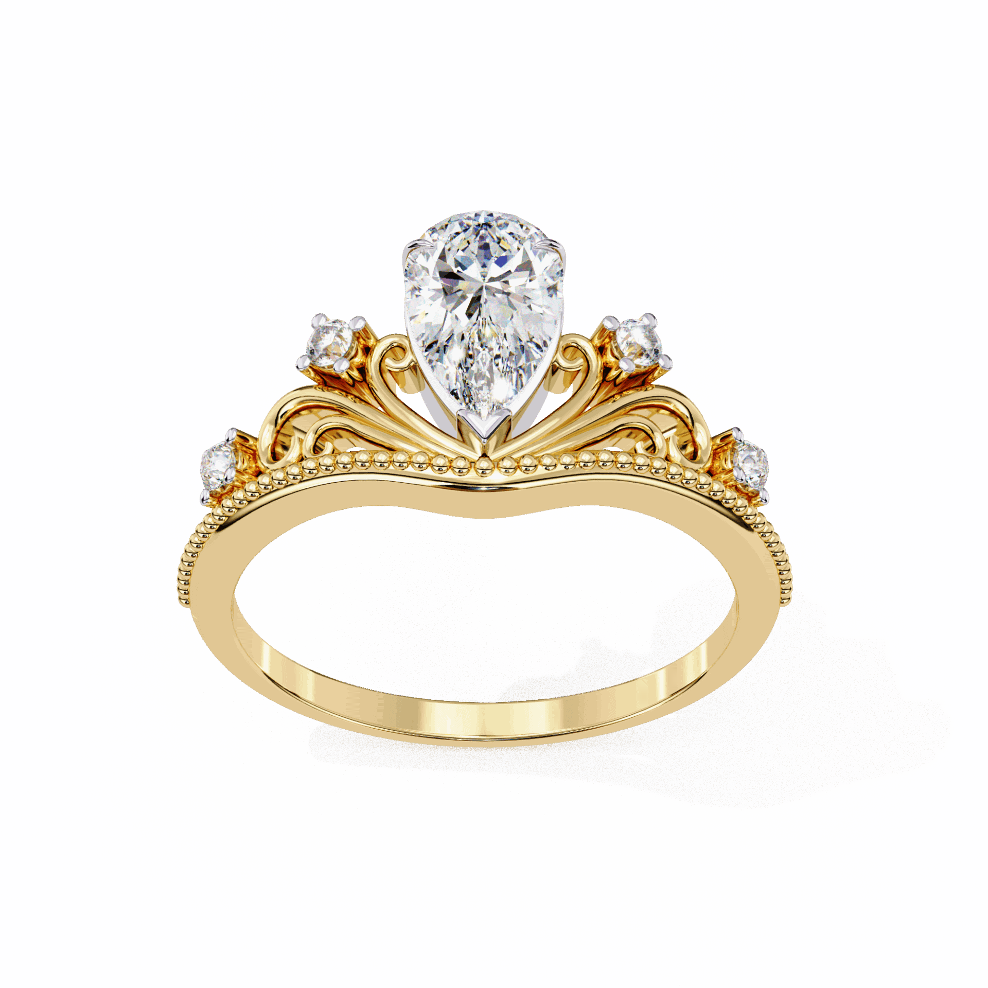 1 Carat Pear Signature Wear Ring in Moissanite | House of Estara