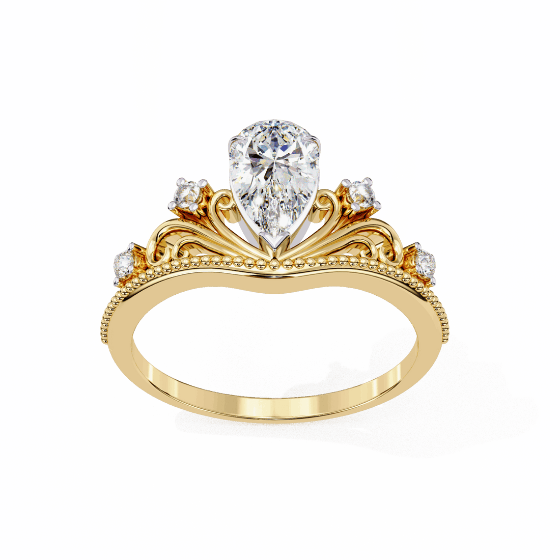 1 Carat Pear Signature Wear Ring in Moissanite | House of Estara