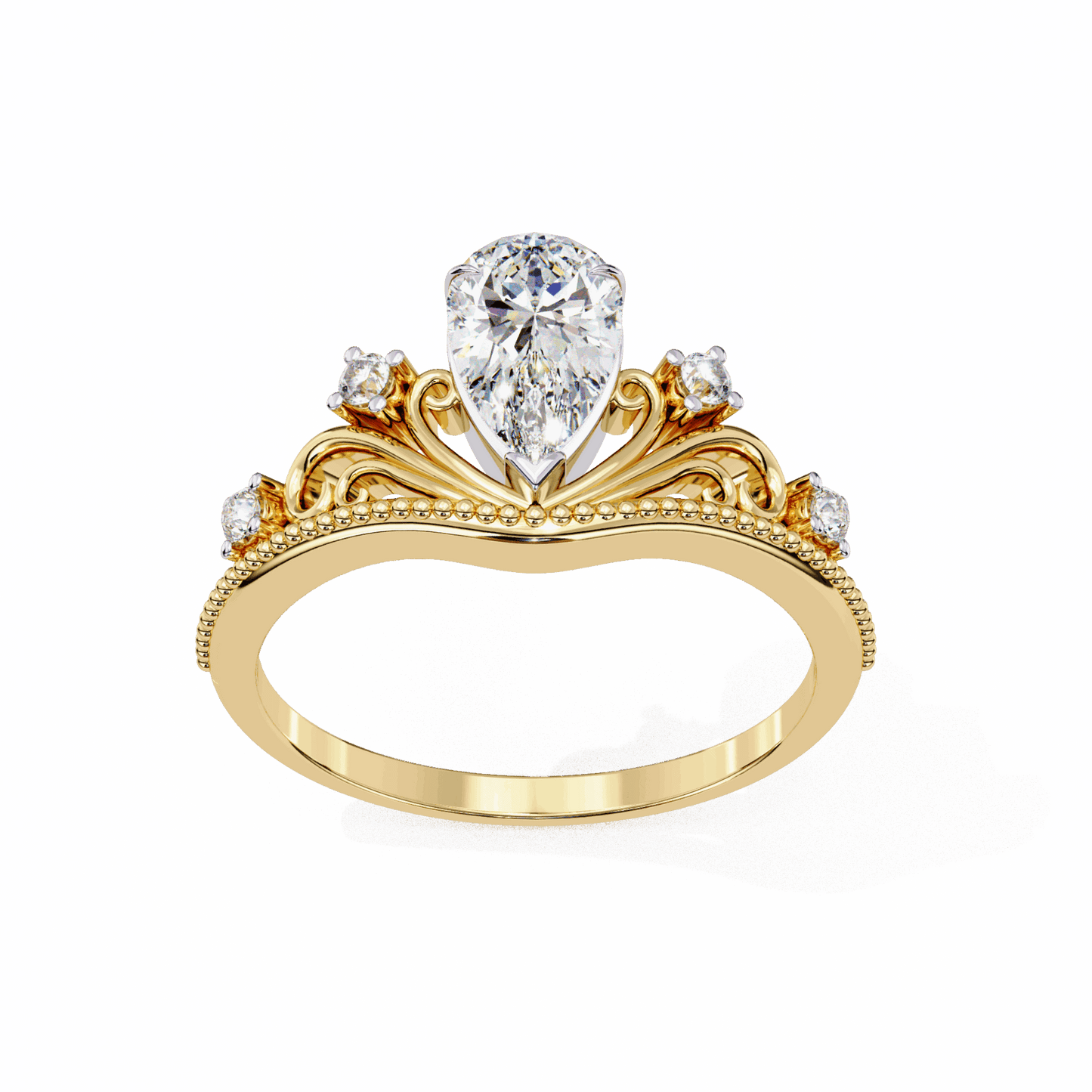 1 Carat Pear Signature Wear Ring in Moissanite | House of Estara